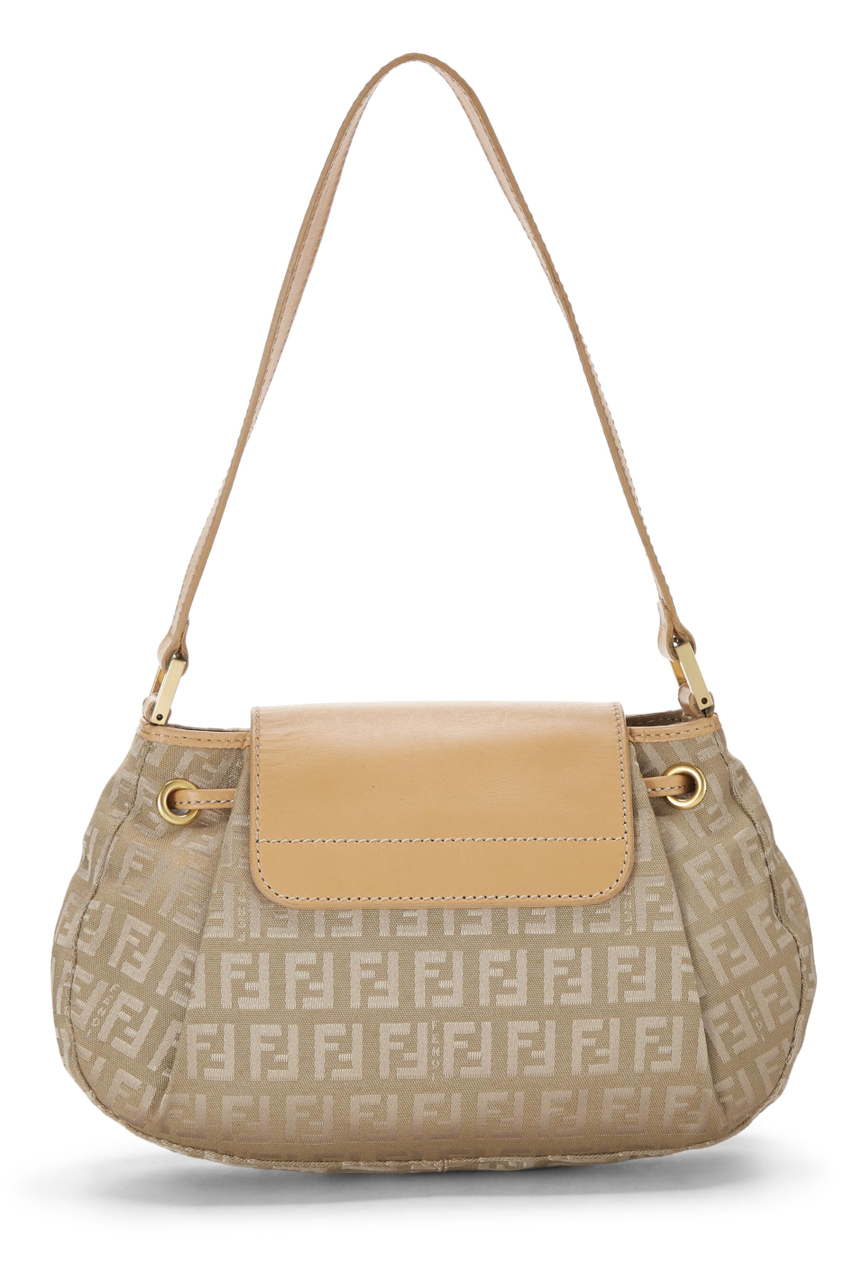 Fendi, Pre-Loved Beige Nylon Zucchino Shoulder Bag, Beige