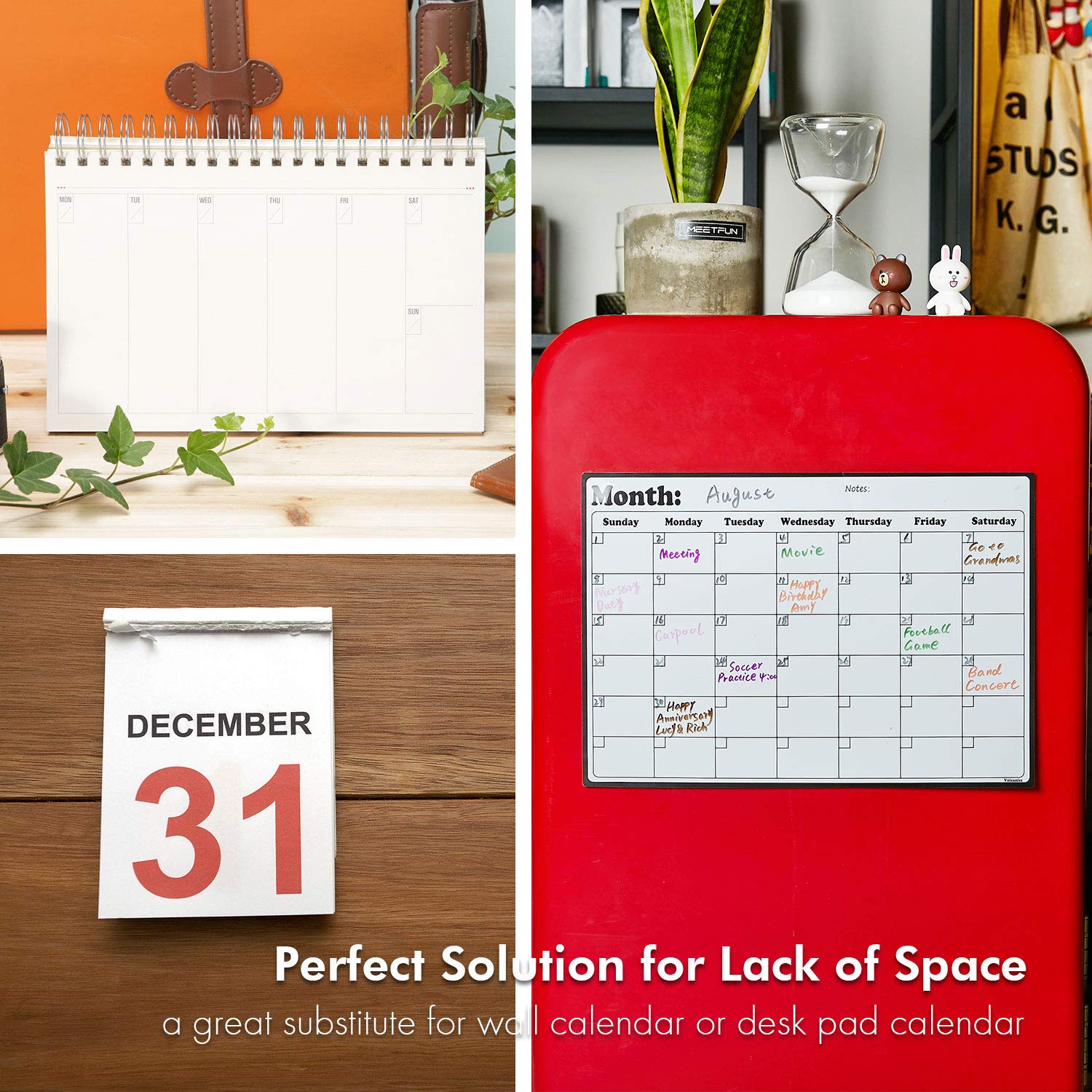 Fridge Calendar Magnetic Dry Erase Calendar Whiteboard Calendar for Refrigerator Planners 16.9 Inches X 11.8 Inches