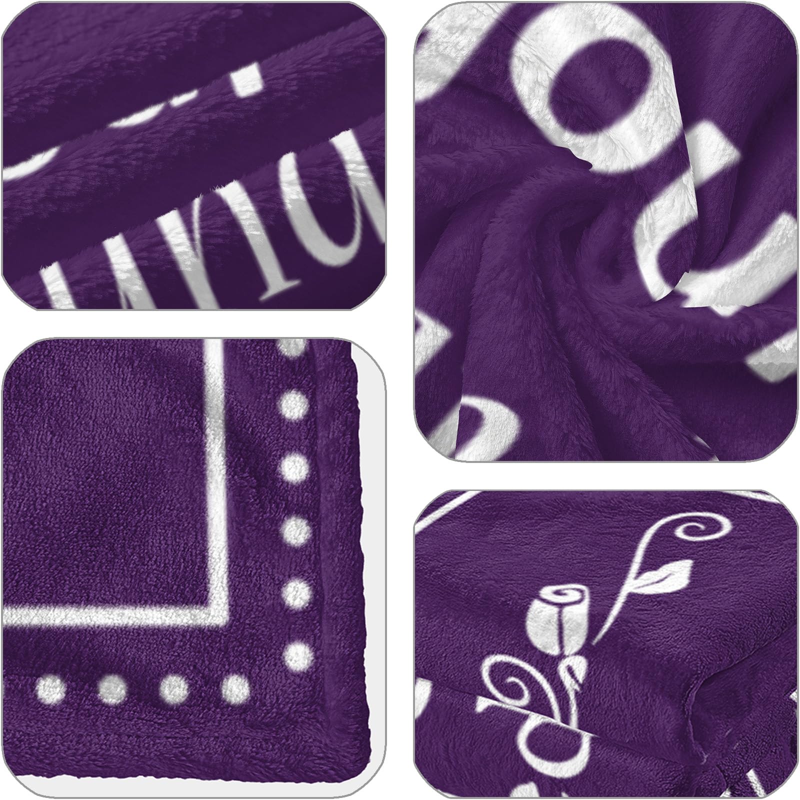 QUWOGY Birthday Gifts for Women/Men/Her/Him Friendship Blanket Purple 60"x50", Happy Birthday Decorations Women/Men Throw Blanket, Bday Gifts for Women Unique, Best Birthday Gift Ideas