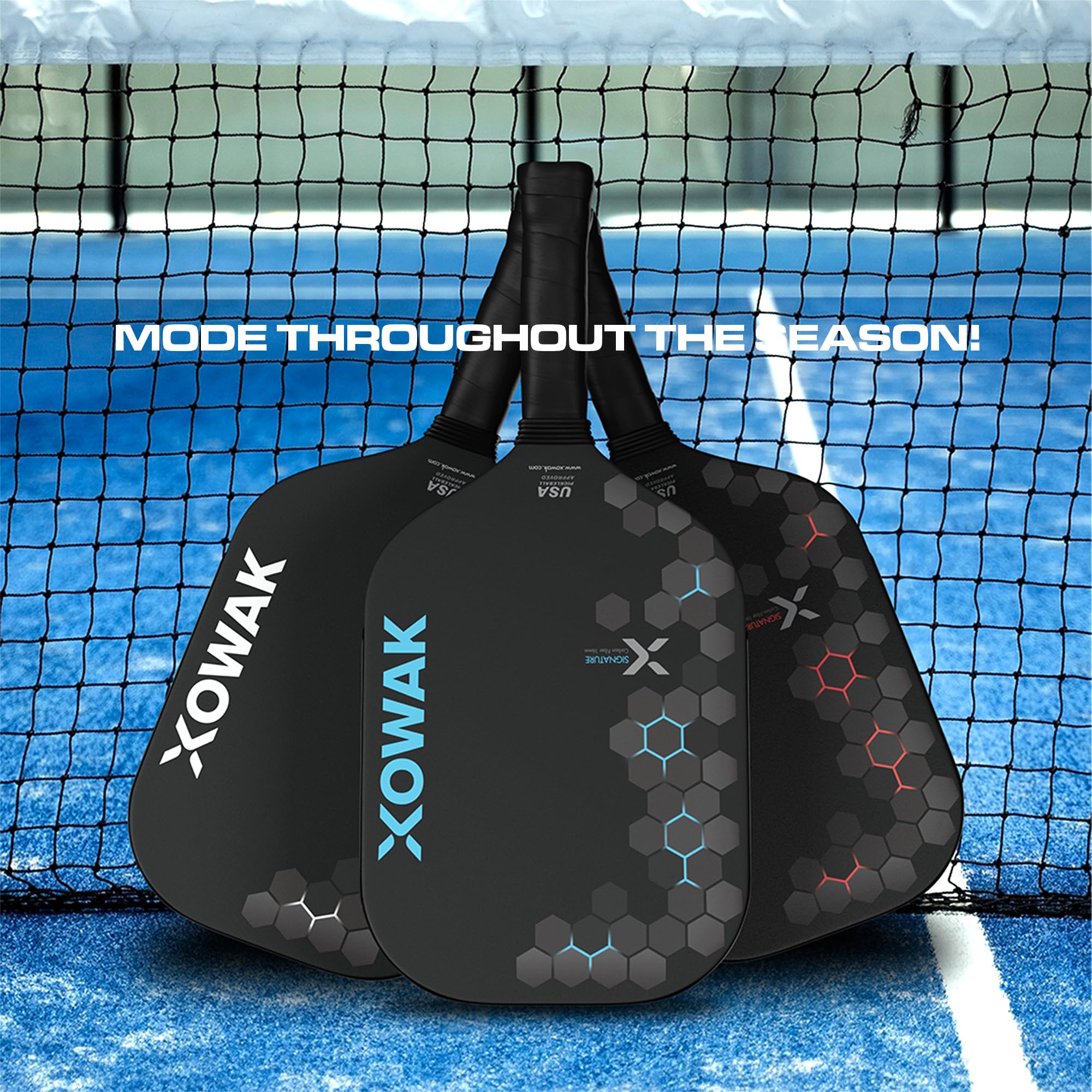 Xowak Signature 16mm Pickleball Paddle - T700SC Carbon Fiber Paddle for Max Power & Precision Spin with Comfy Anti-Slip Grip - Pickleball Racket for Advance & Intermediate Players