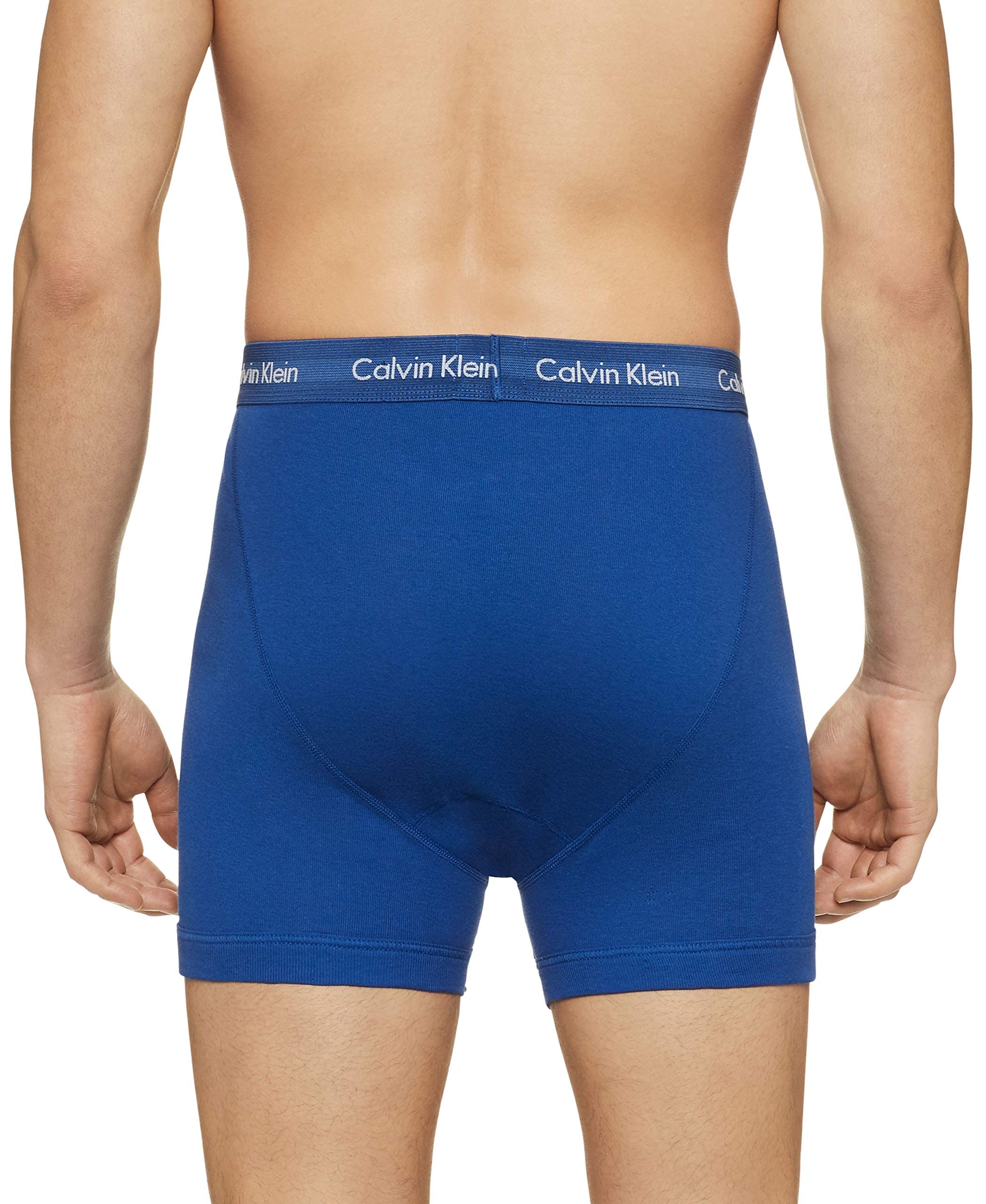 Calvin Klein Men's Cotton Classics 5-pack Boxer Brief, 2 Mazarine Blue, 1 Periwinkle, 1 Dark Night, 1 Evening Blue, Small