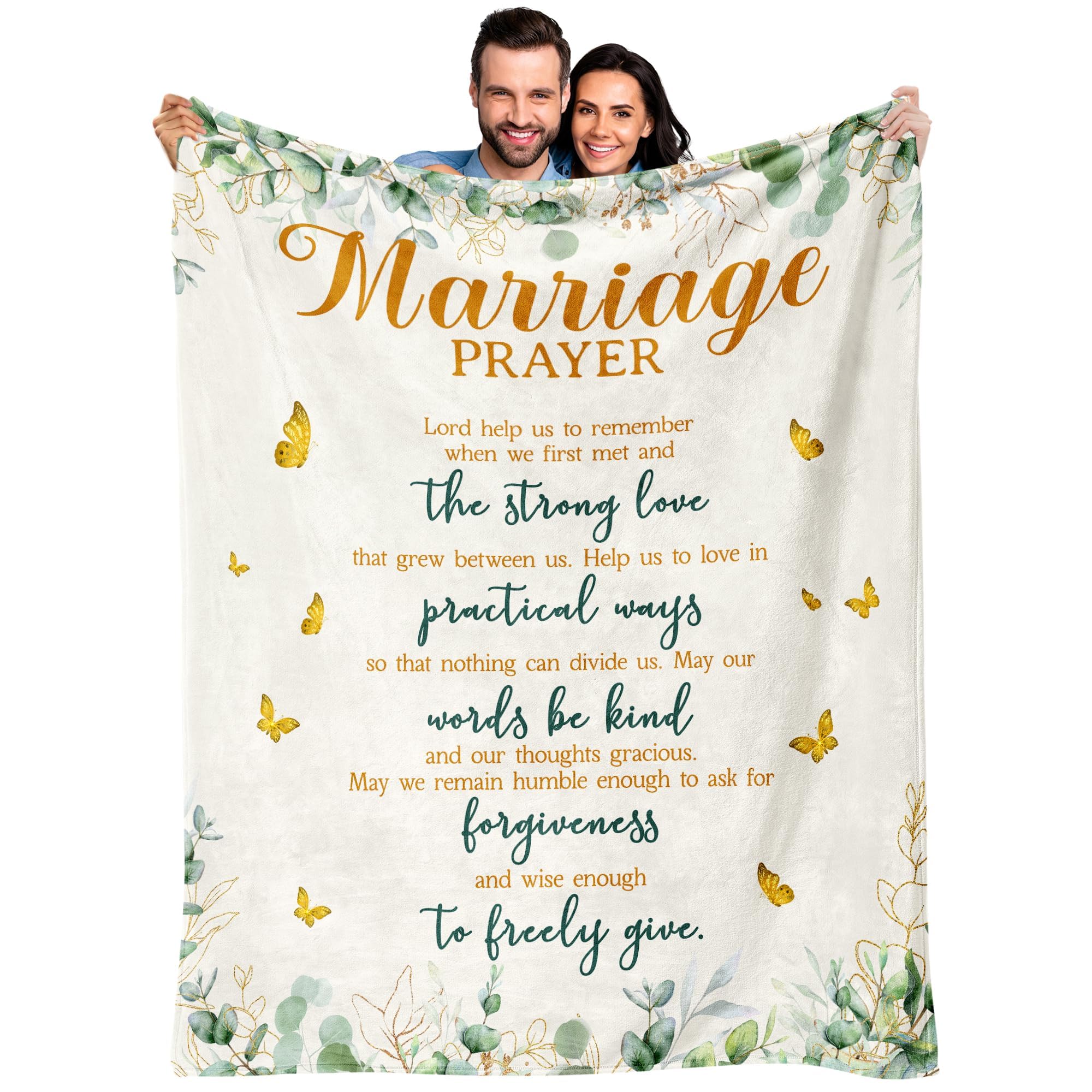 Anniversary Wedding Gifts for Couples 2024, Bridal Shower Gifts for Bride To Be, Unique Bride Newlyweds Gift Ideas, Christmas Valentines Day Gifts for Married Couples, Marriage Prayer Blanket 50"X60"