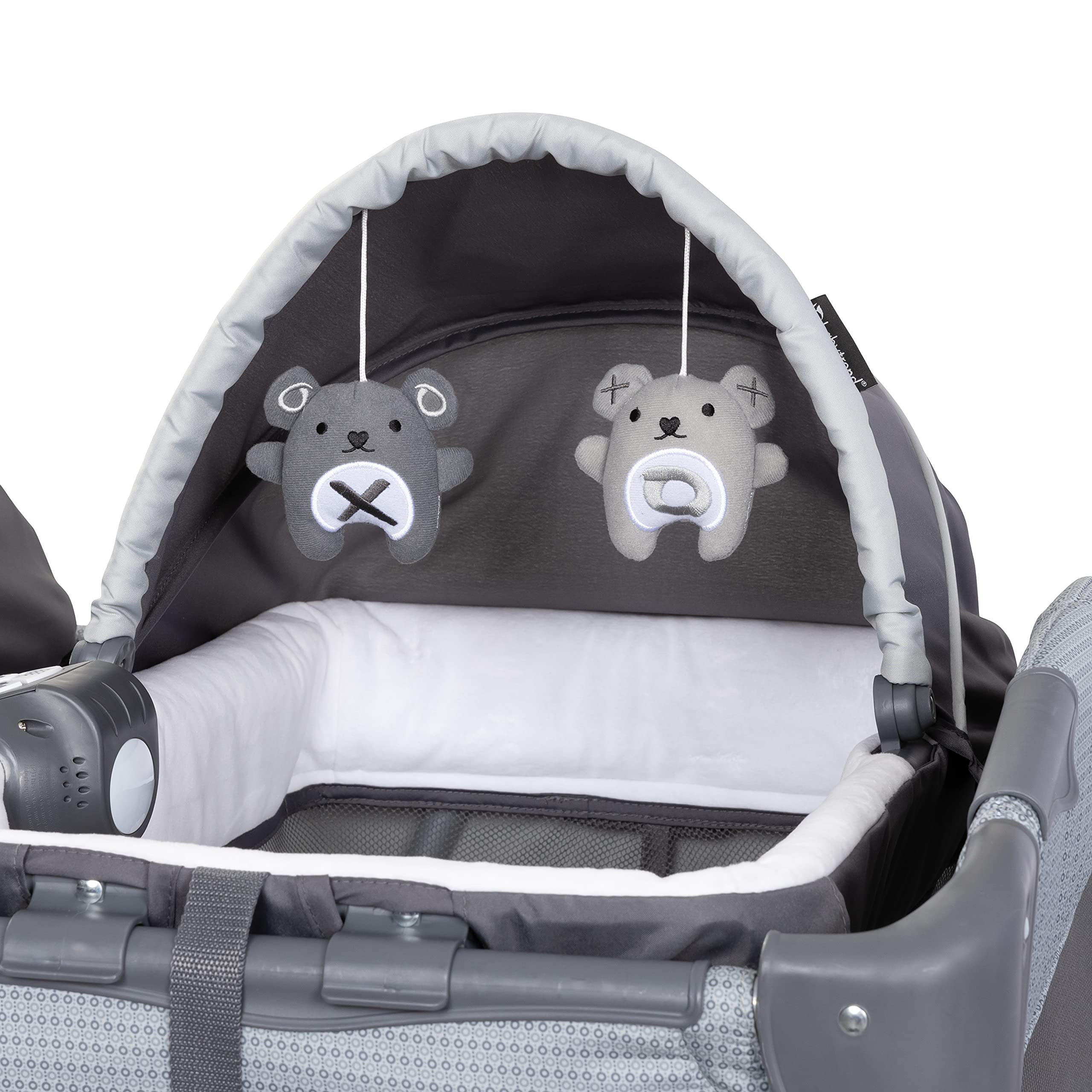 Baby Trend Lil’ Snooze™ Deluxe III Nursery Center® Playard for Twins, Cozy Grey