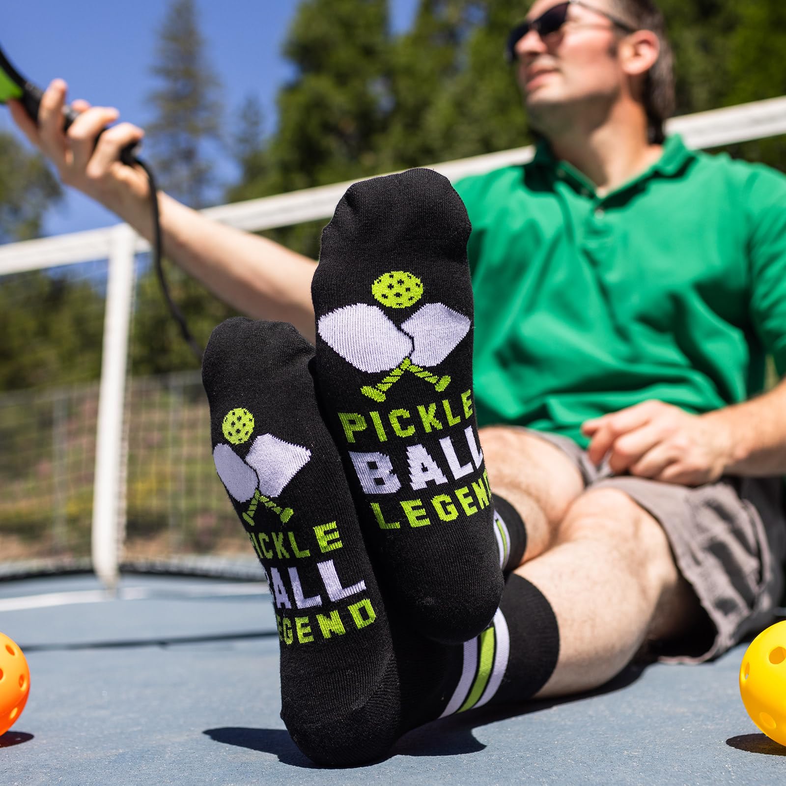 Pickleball Legend Socks for Pickle Ball Lovers - Novelty Gifts for Men, Women, and Teens One Size