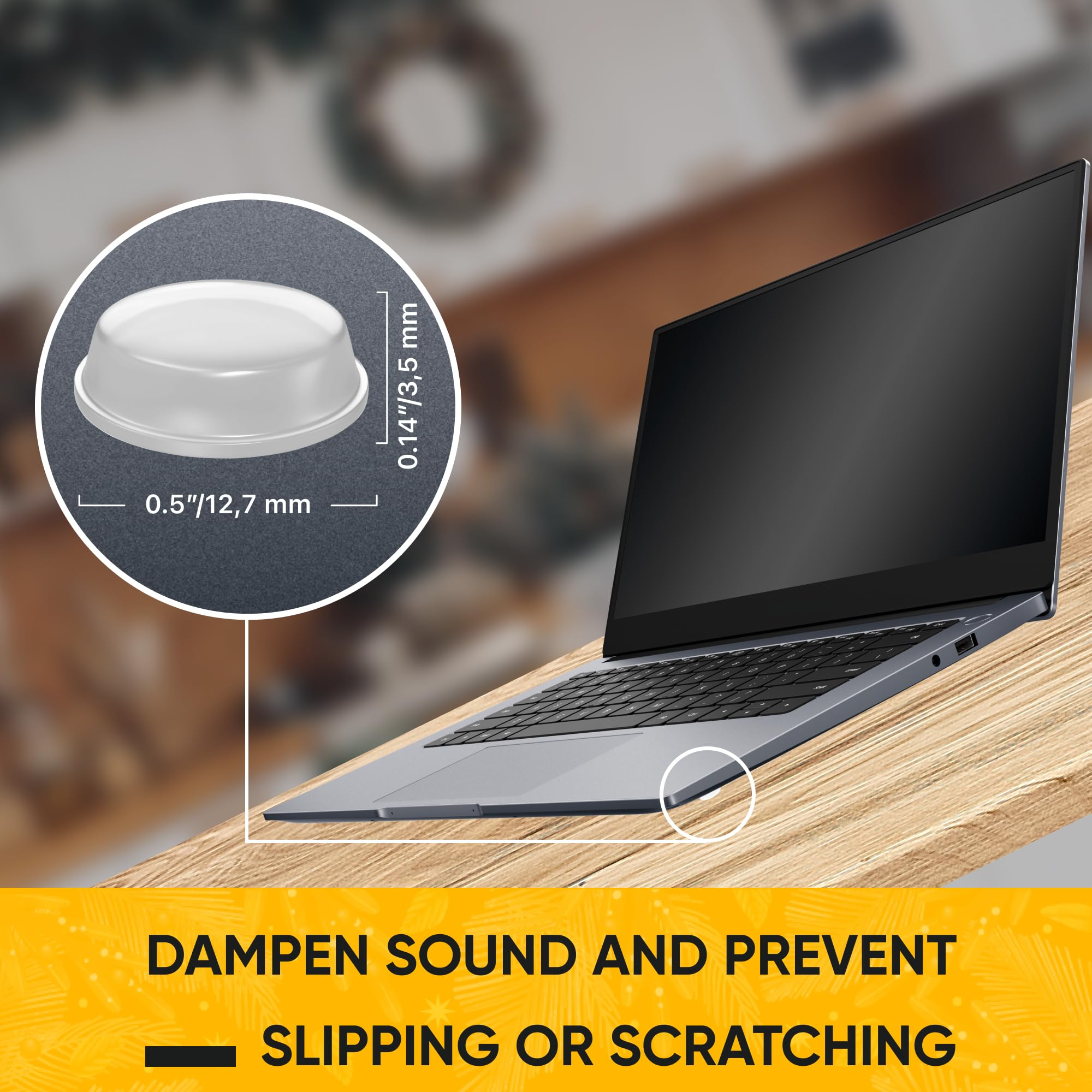 Vellax 128 & 64 Clear Cabinet Door Bumpers & 20 Clear Silicone Bumper Strips - 1/2 Inch Self Adhesive Rubber Stoppers for Drawers, Damp Pads Cupboards, Cutting Boards, Glass Tops, Picture Frames