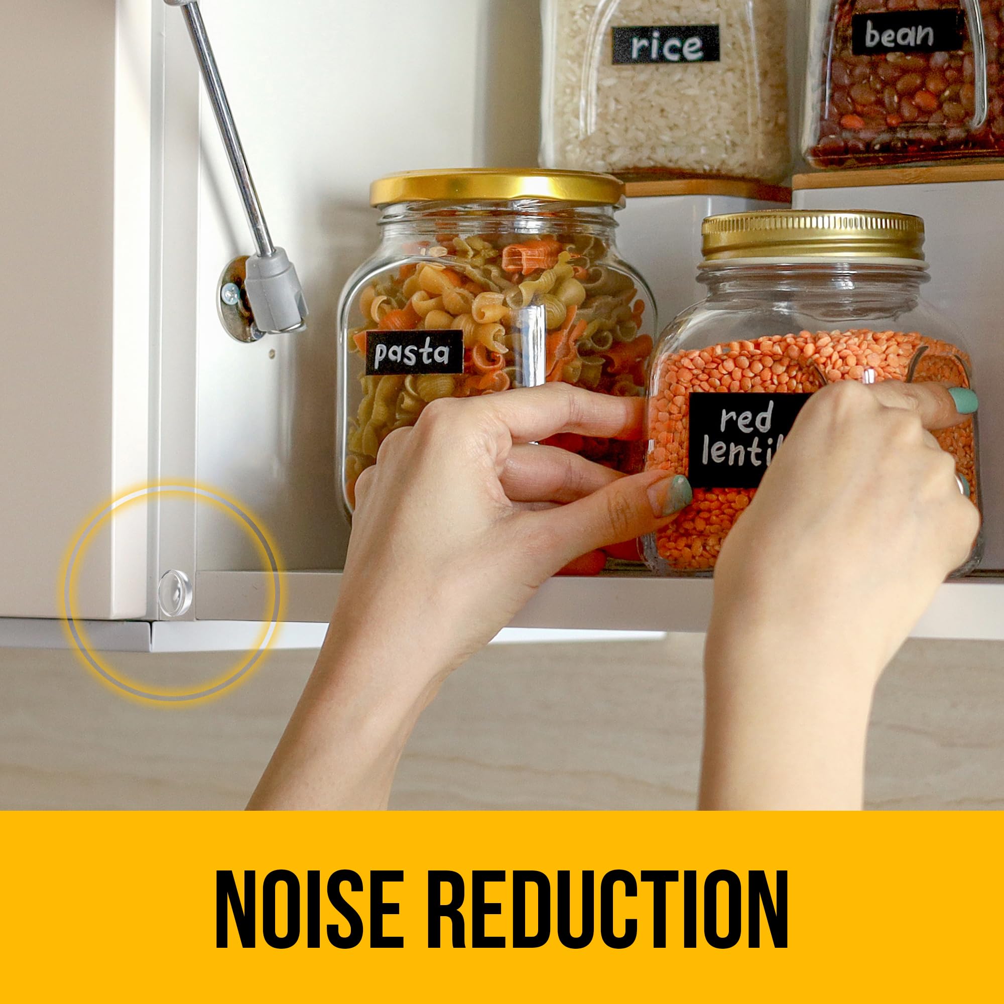 128 Clear Silicone Bumper Pads – Self-Adhesive Sound Dampening Stops with Flat Dome Shape Design for Cabinet Doors, Drawers, Cupboards, Glass Surfaces, Picture Frames – Vellax