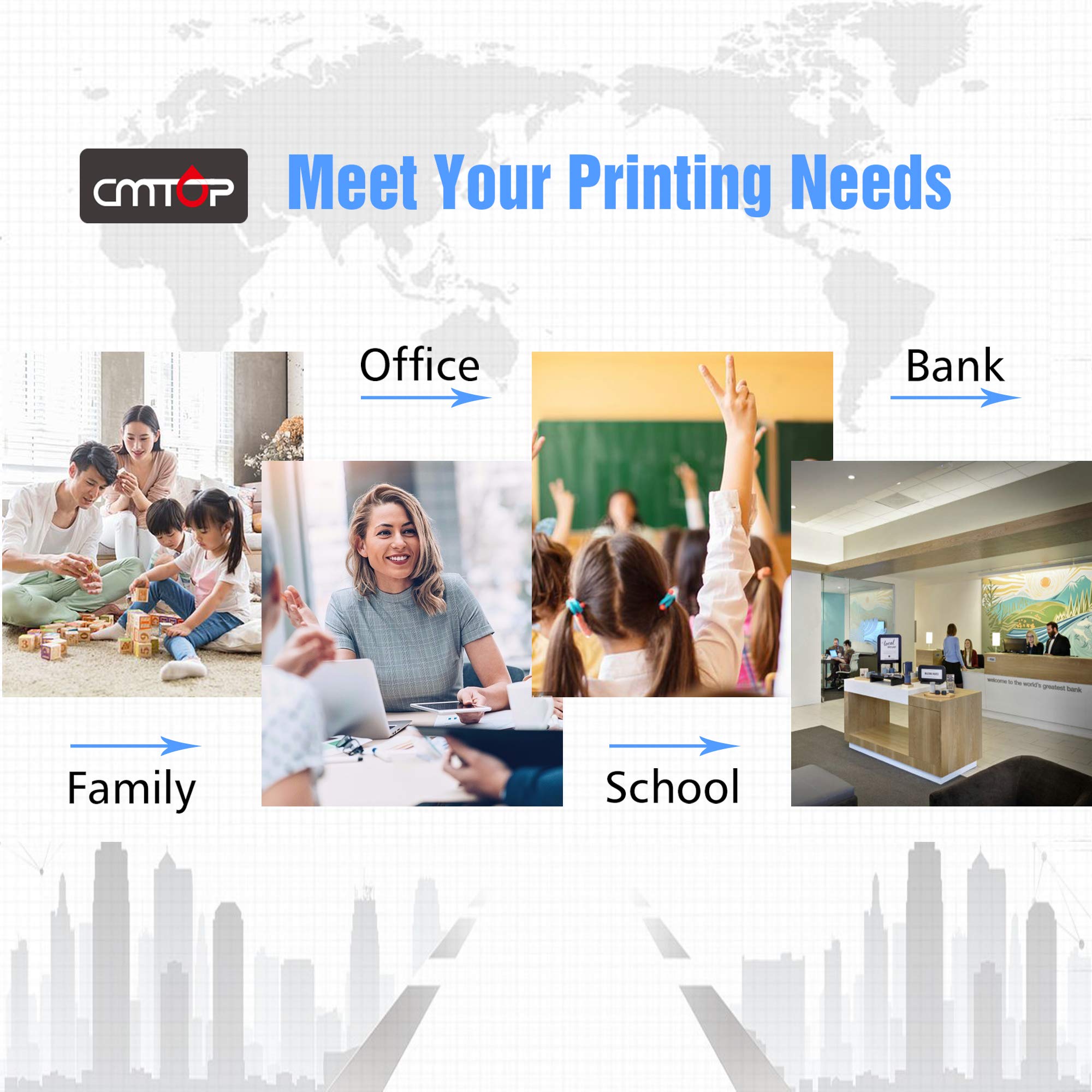CMTOP Compatible Ink Cartridge Replacement for Canon Ink Cartridges 245 and 246, for Canon PIXMA MG2522 MG2520 MX490 MX492 MG2920 MG2922 IP2820 TS3122 MG2420 MG2922 Printer, 1 Black+1 Tri-Color