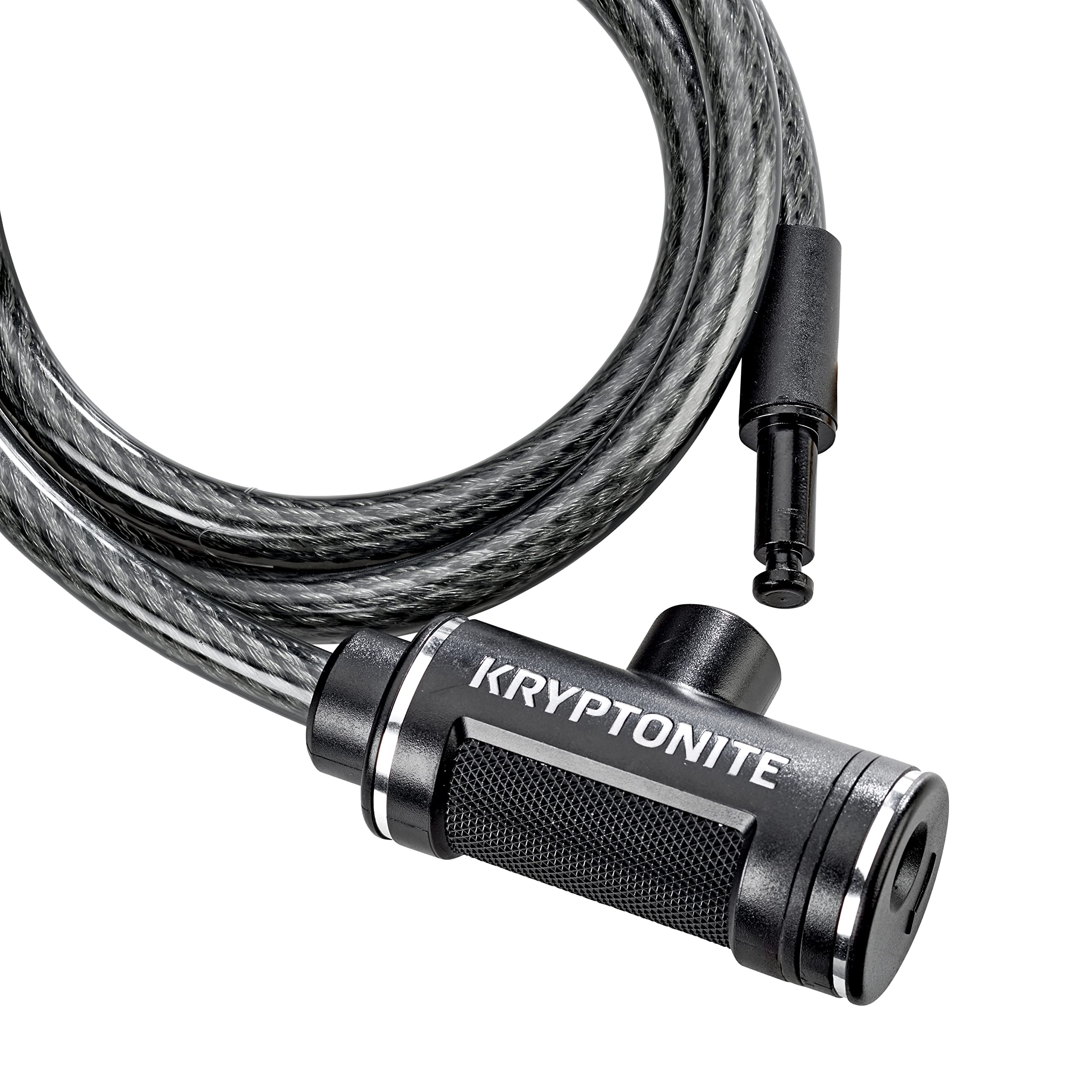 Kryptonite Bike Lock Cable, 6ft. x 12mm Braided Steel Cable Anti-Theft Security Bicycle Lock with Keys for Outdoor Equipment, Bicycles, Scooters, Fence, Gate,Black