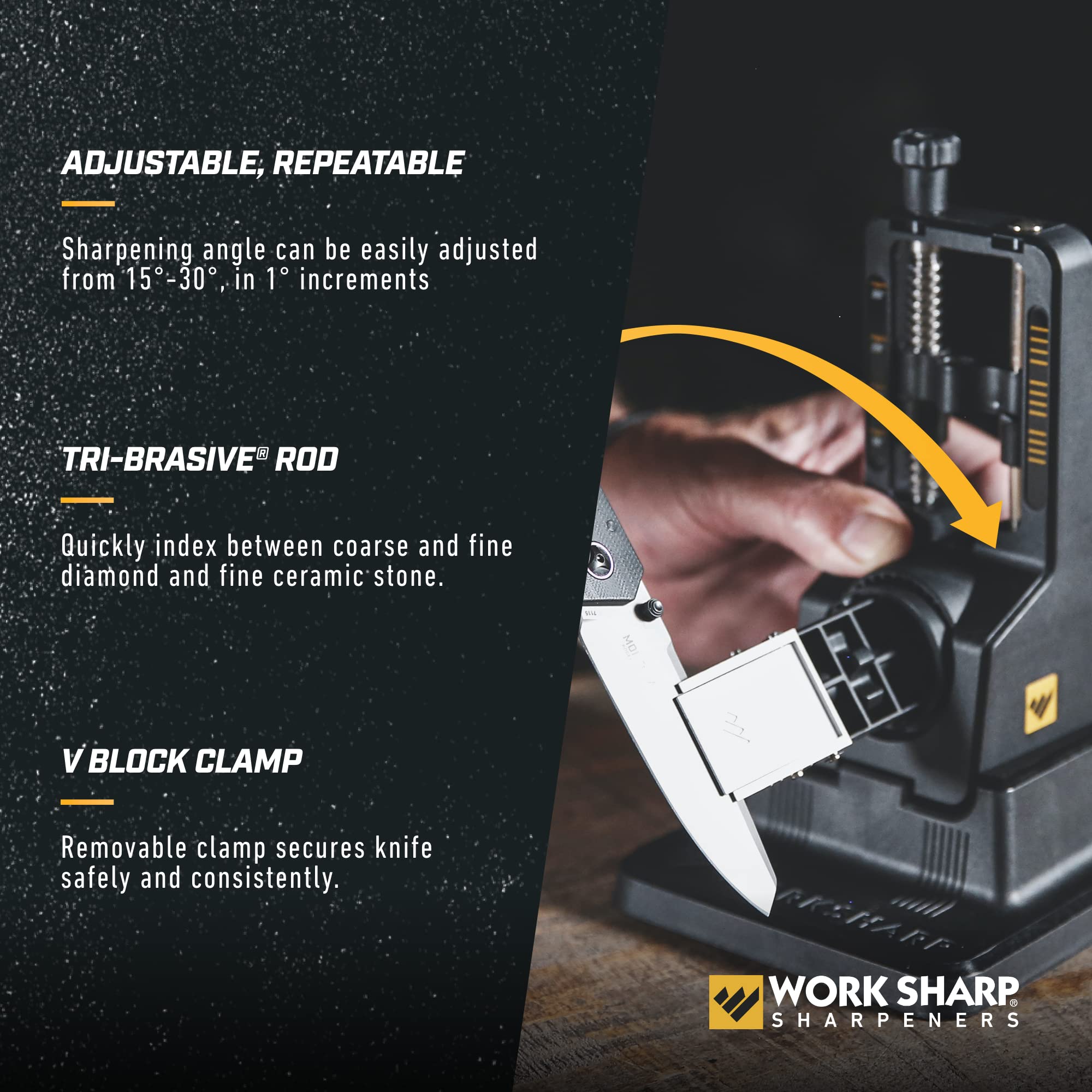 Work Sharp Precision Adjust Knife Sharpener - Knife Sharpening Tool Kit - Sharpens Kitchen & Serrated Knives