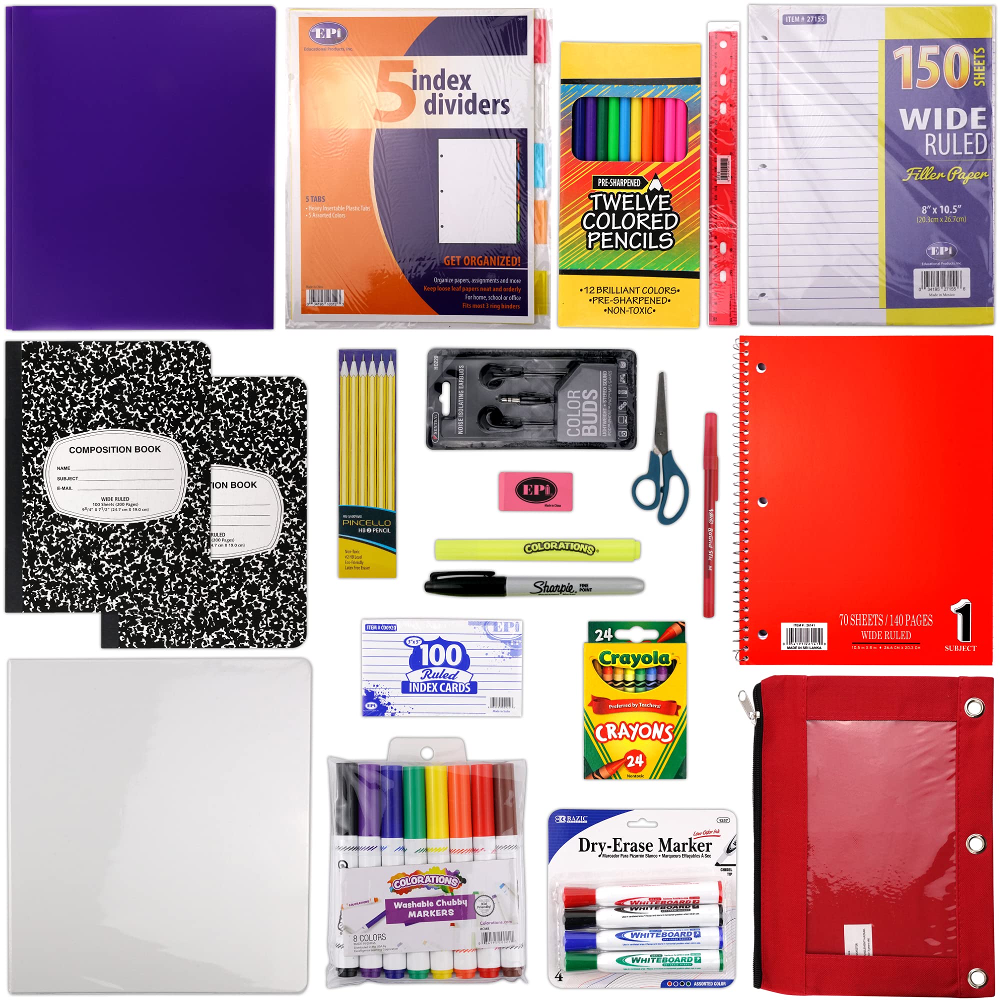 EPI Essential School Supply Kit for Fourth and Fifth Grade Students