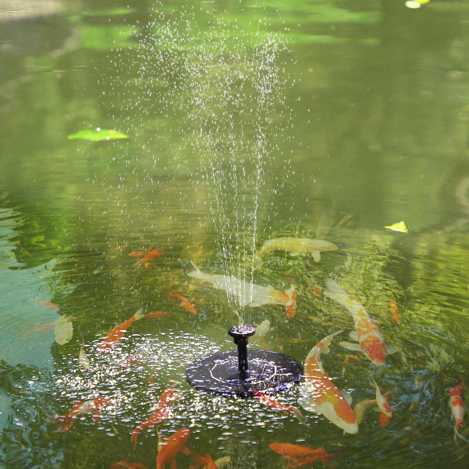 AMZtime Solar Water Fountain, Upgraded Solar Bird Bath Fountains with 6 Nozzles, Free Standing Floating Solar Powered Water Fountain Pump for Bird Bath, Garden, Pond, Pool and Outdoor