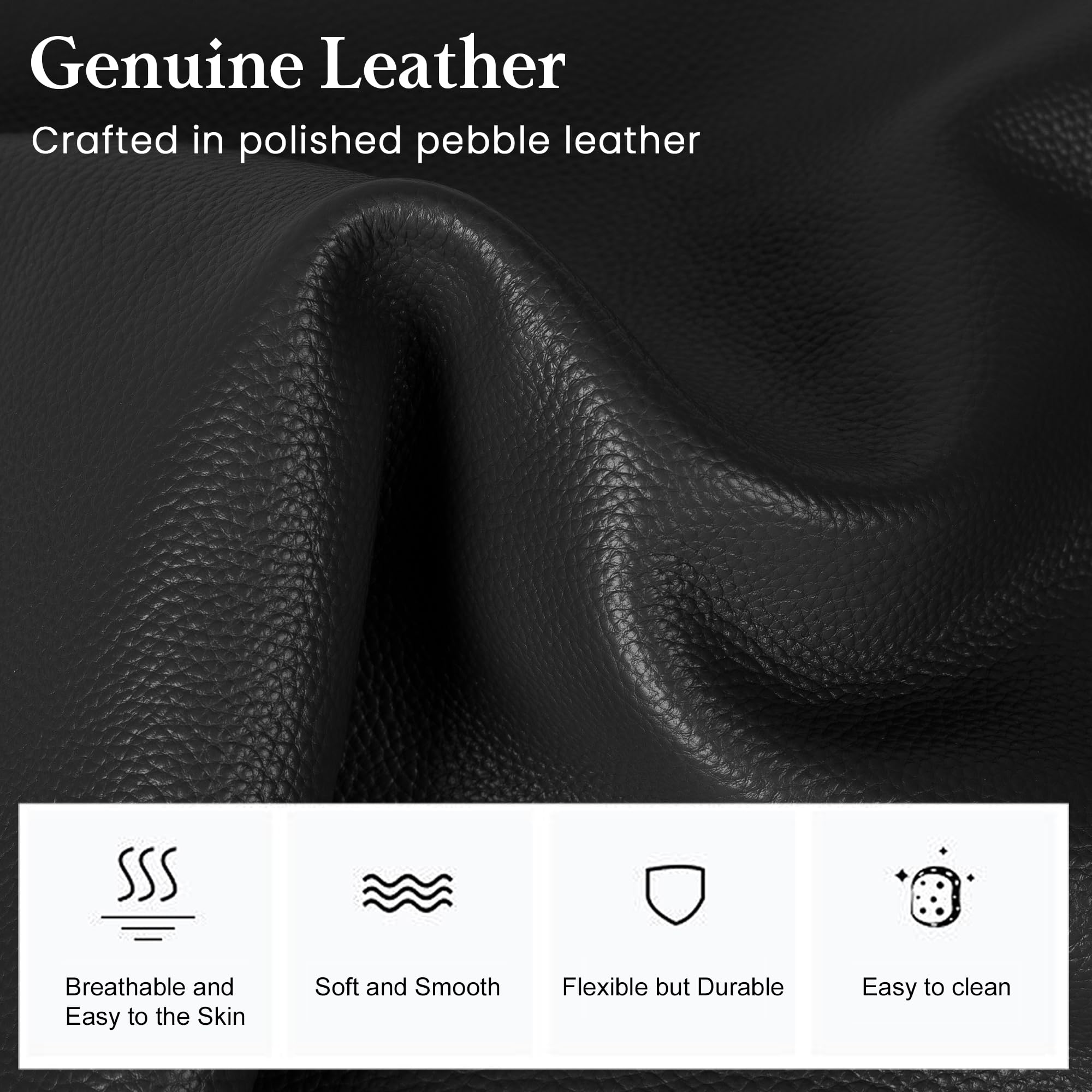 befen Black Genuine Leather Crossbody Purses for Women, Ladies Anti-Theft Medium Crossbody Shoulder Bags with Built in RFID Blocking Wallet