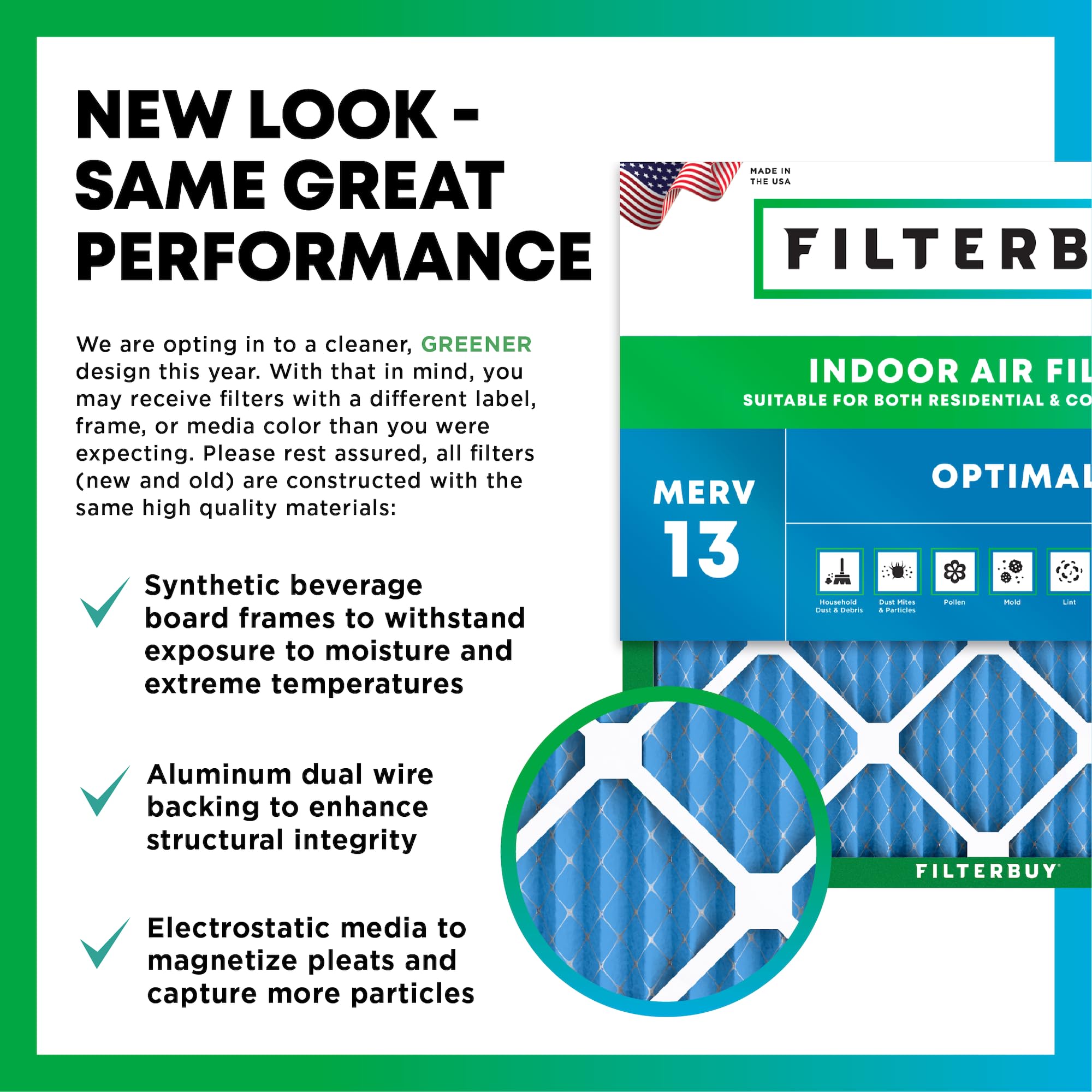 Filterbuy 20x20x4 Air Filter MERV 13 Optimal Defense (2-Pack), Pleated HVAC AC Furnace Air Filters Replacement (Actual Size: 19.50 x 19.50 x 3.63 Inches)