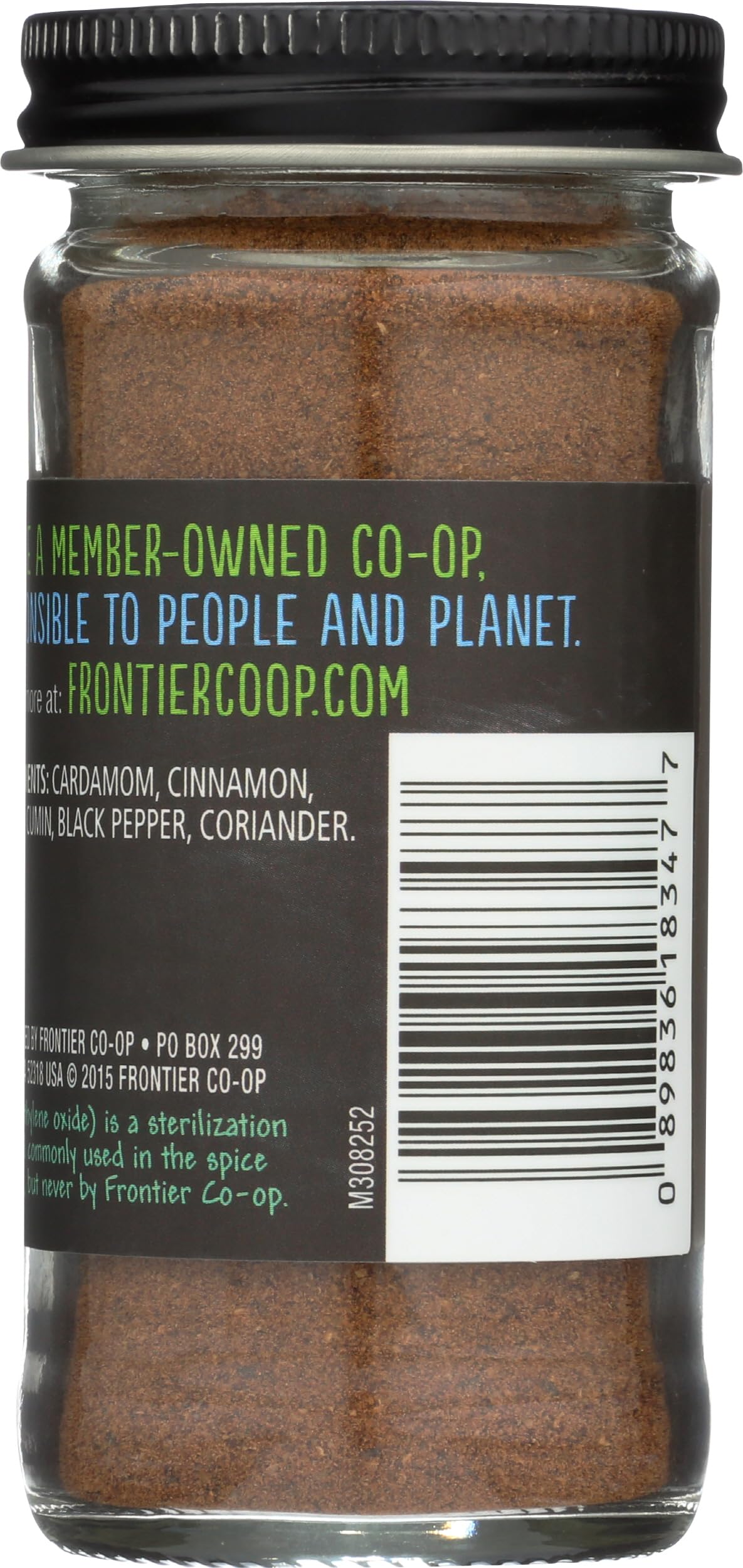Frontier Co-op Garam Masala, 2-Ounce Jar, With Cardamom, Cinnamon & Cloves, Kosher, Non GMO, Non ETO