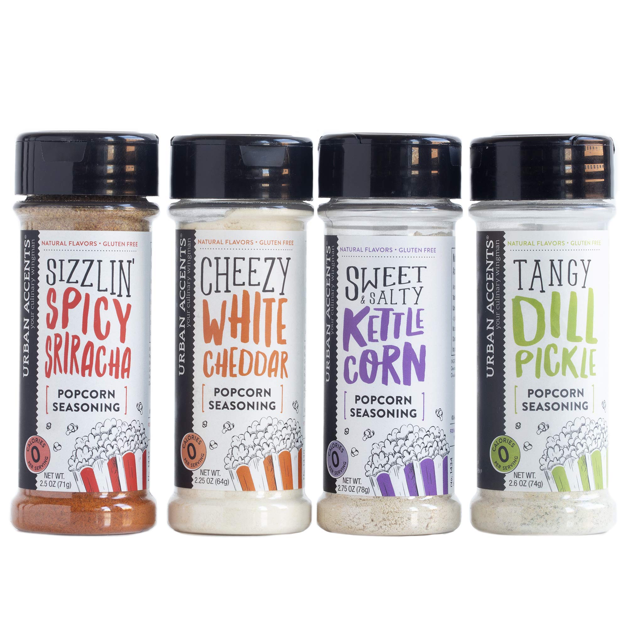 Urban Accents GET POPPIN', Gourmet Popcorn Seasoning Gift Set (Set of 5) - Delicious Non-GMO Popcorn Kernels and 4 Gourmet Popcorn & Snack Mix Seasonings