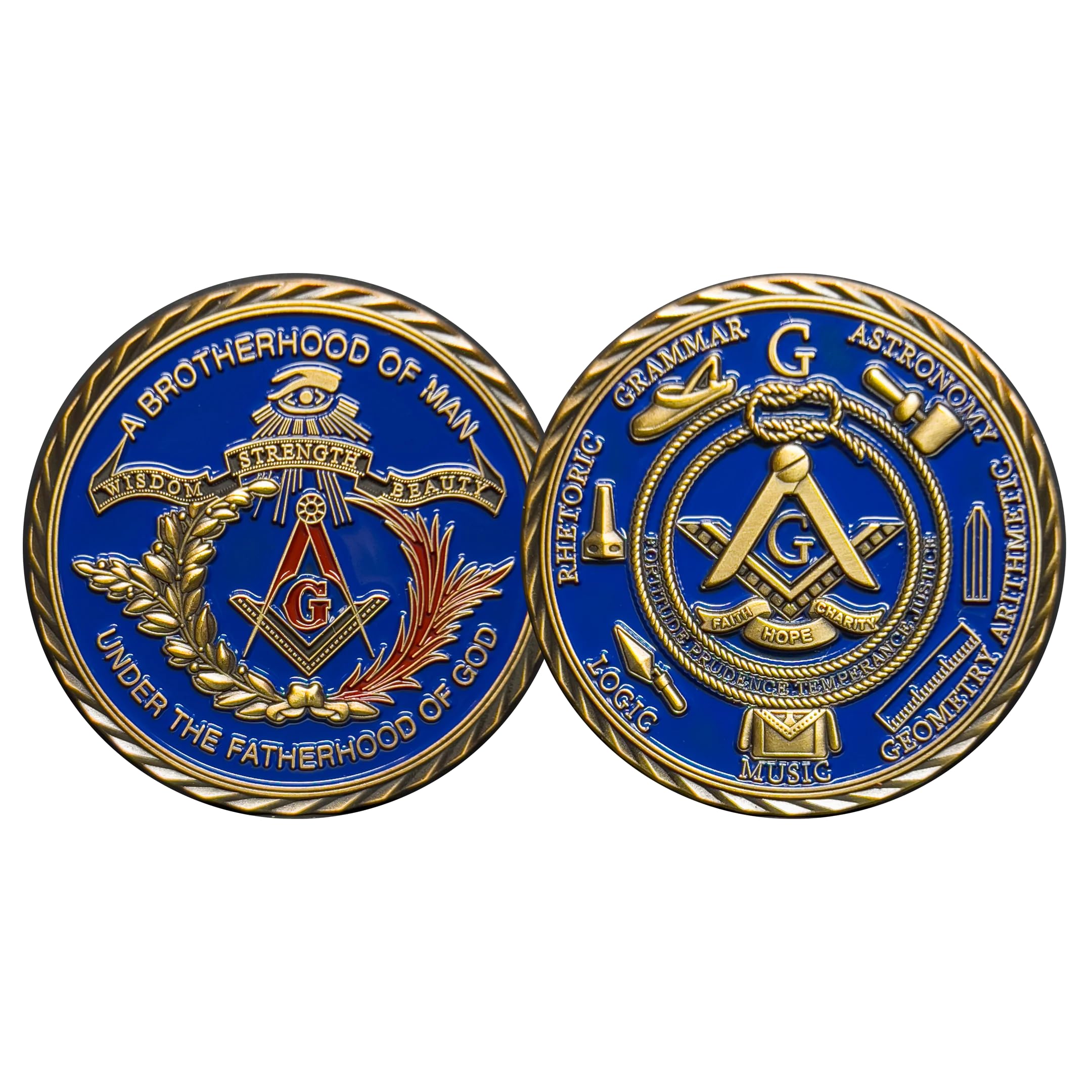 GL8-002 Masonic Illuminati Freemason Lodge Secret Freemasonry Challenge Coin