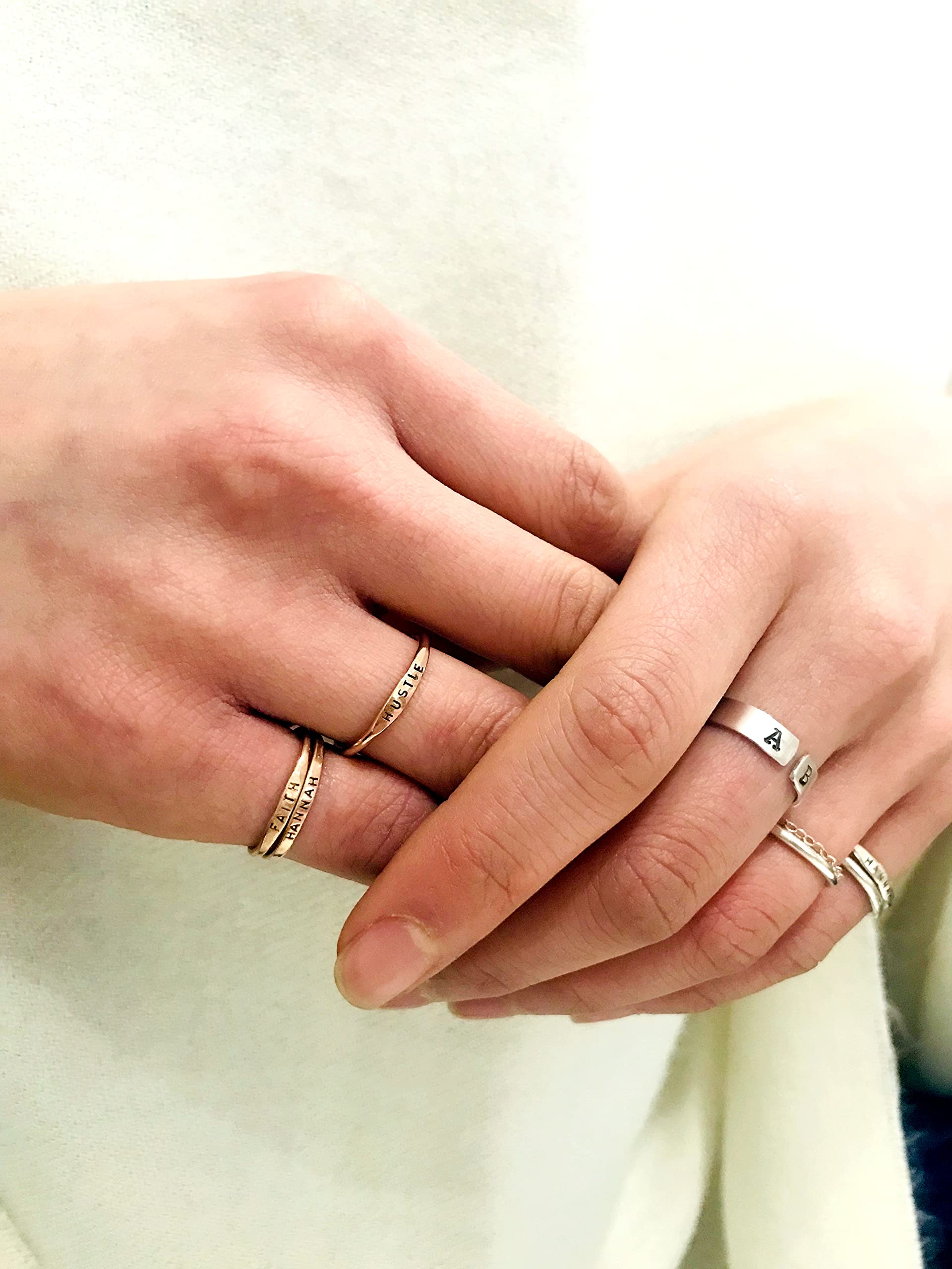 Teeny Tiny Stacking Sterling Silver Ring By Hannah Design Personalized Ring