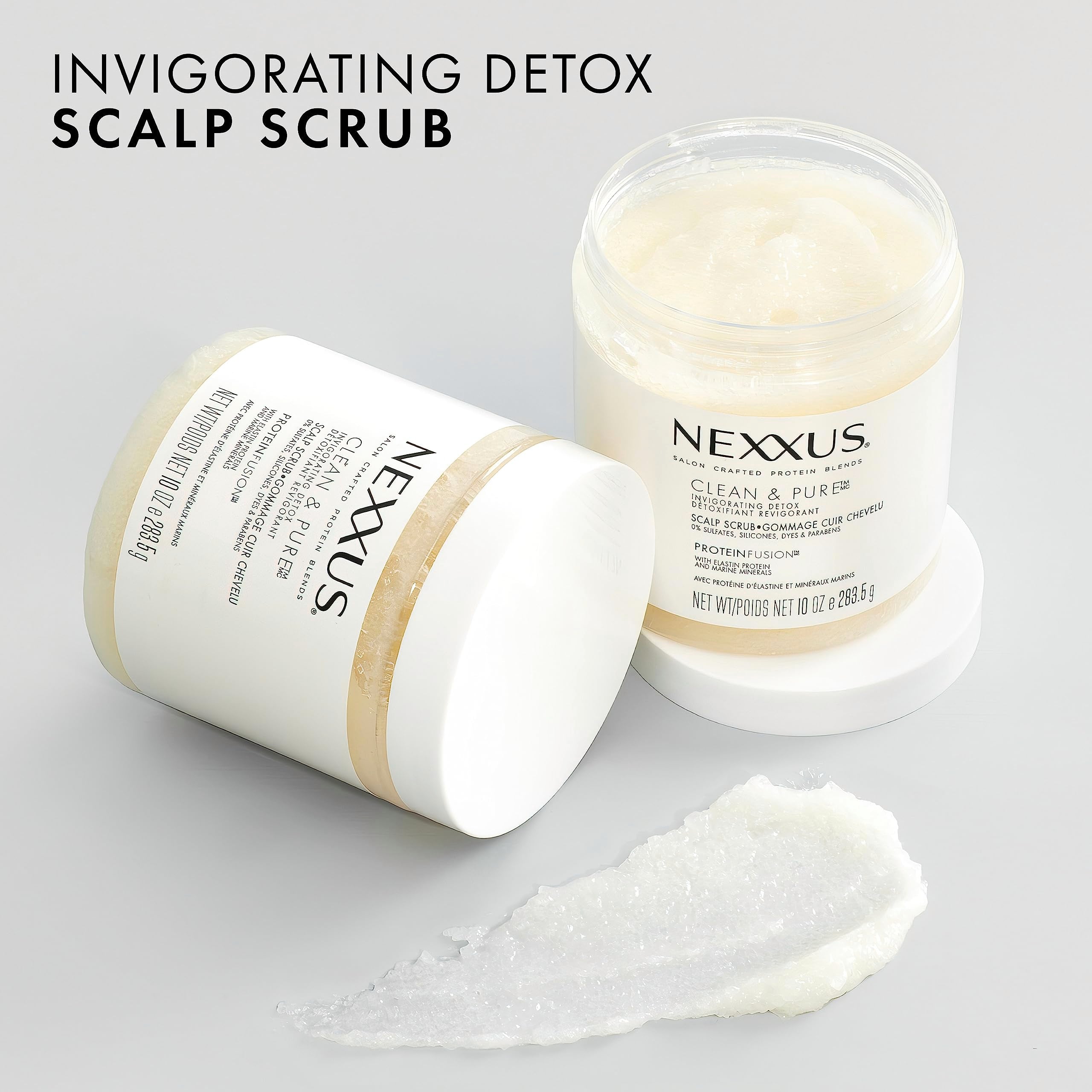 Nexxus Sulfate-Free Hair Scrub To Nourish & Clarify Exfoliating Scalp Scrub Silicone, Dye, & Paraben Free Hair Scrub 10 oz