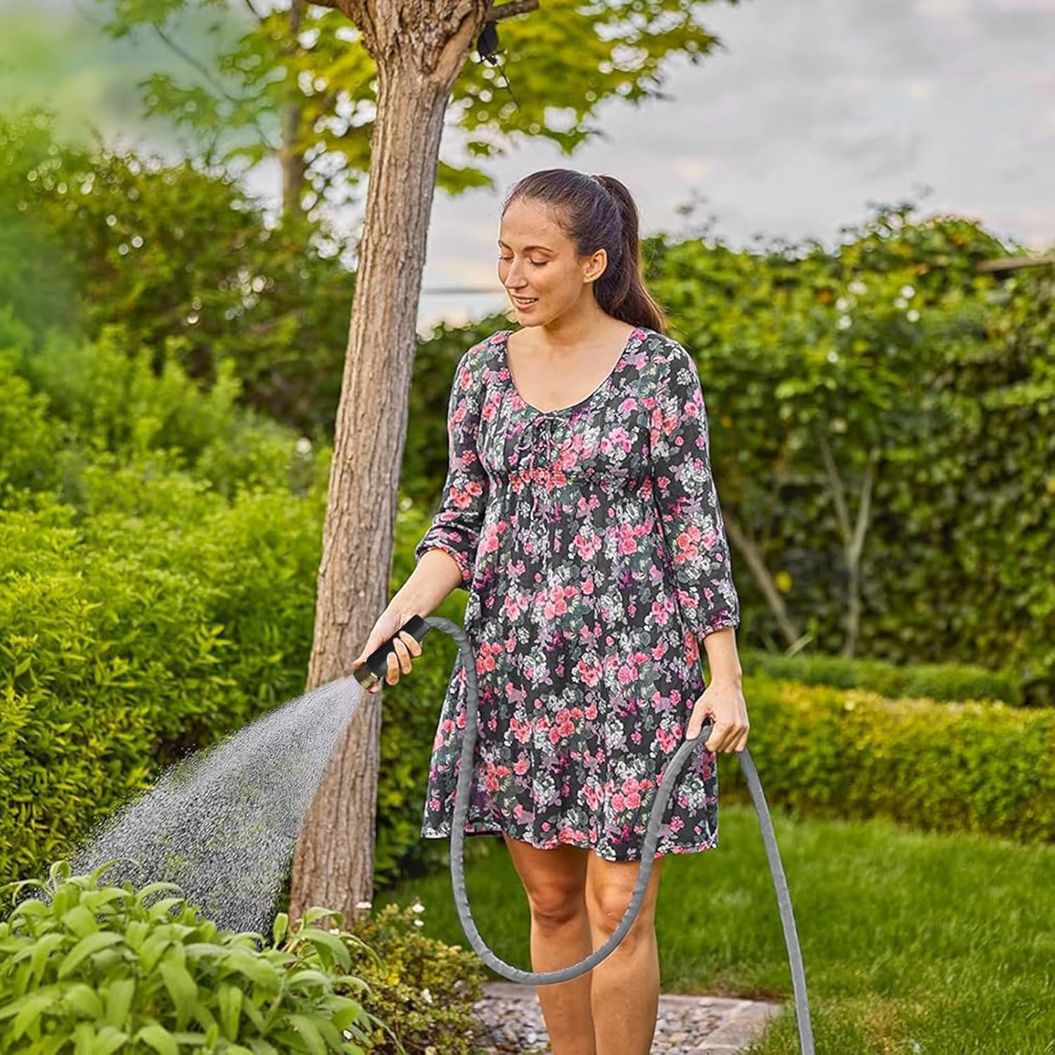 GUKOK 2024 Upgraded Non-Expanding Garden Hose 50ft,Flexible Ultra-Light Water Hose, Burst-Resistant, Lead-Free, Anti-Kink, High-Pressure, Ideal for All-Season Use