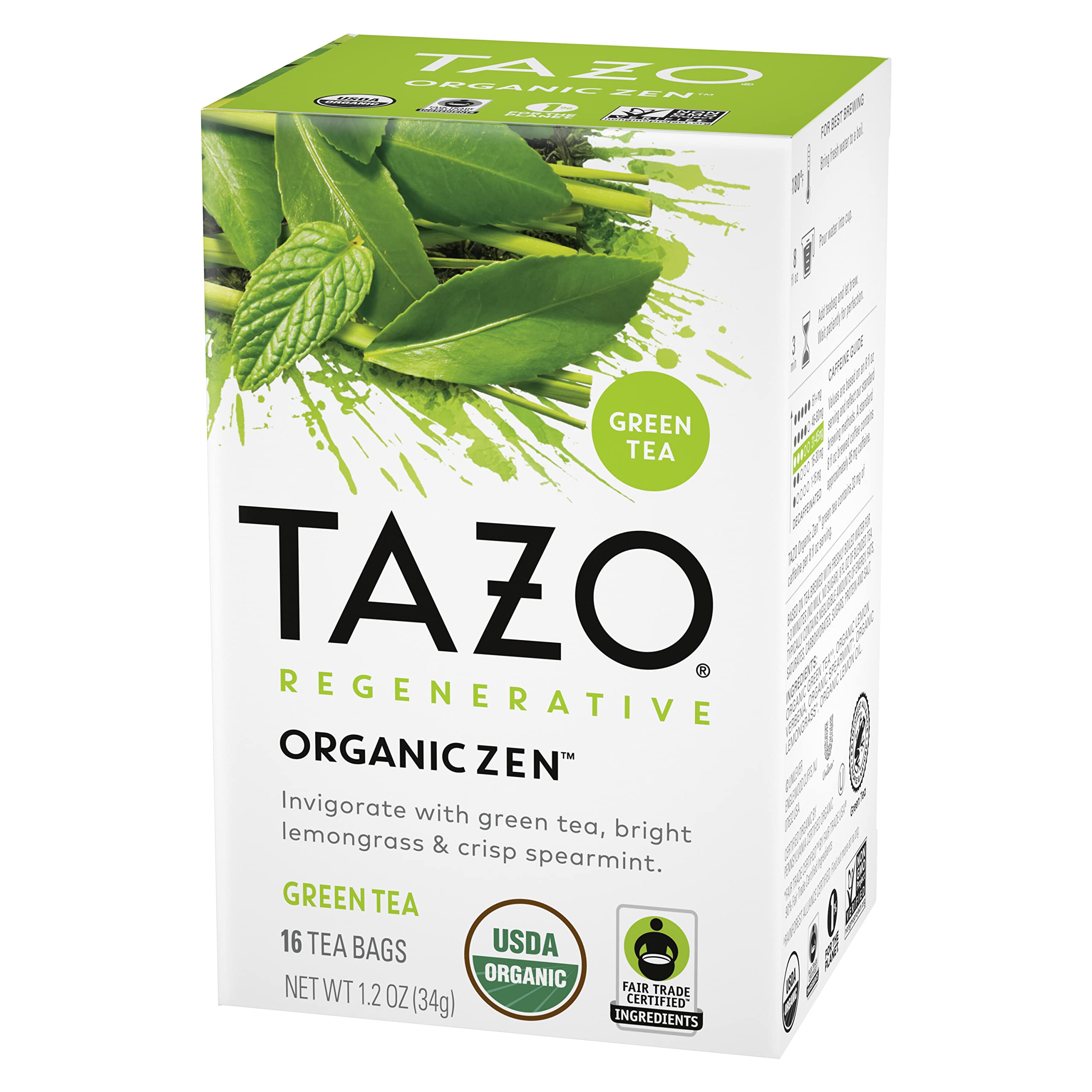 TAZO Regenerative Organic Zen Green Tea, 16 Cont (Pack of 6)