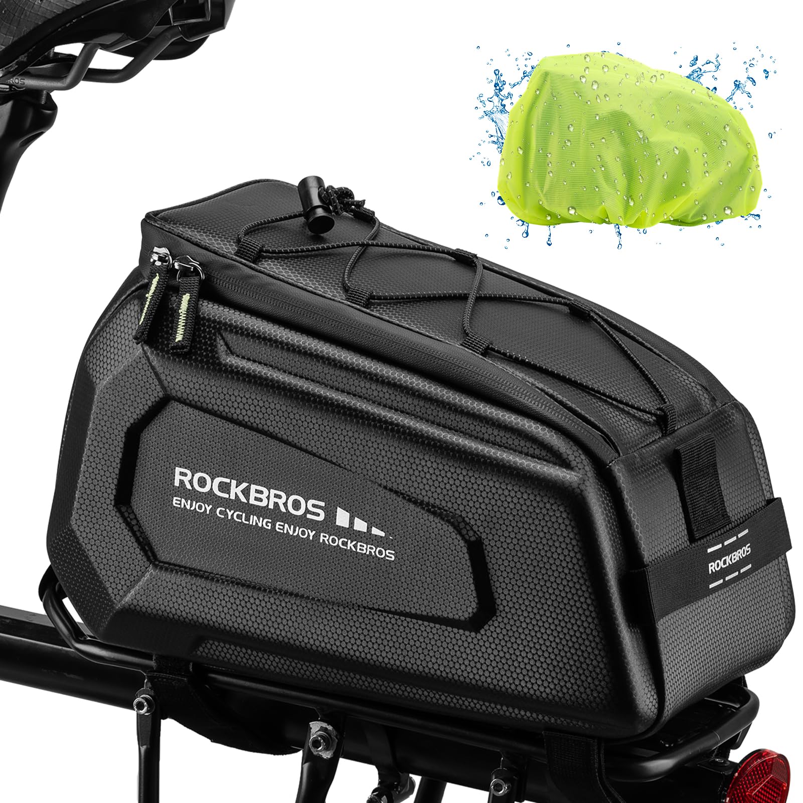 ROCKBROS Bike Rack Bags - Hard Shell Bicycle Rear Rack Bag Large Pannier for Bicycle Rear Rack Bags Bike Rear Seat Bag Bike Trunk Bag Ebike Battery Bag Bike Saddle Bag for Rear Rack Bike Accessories