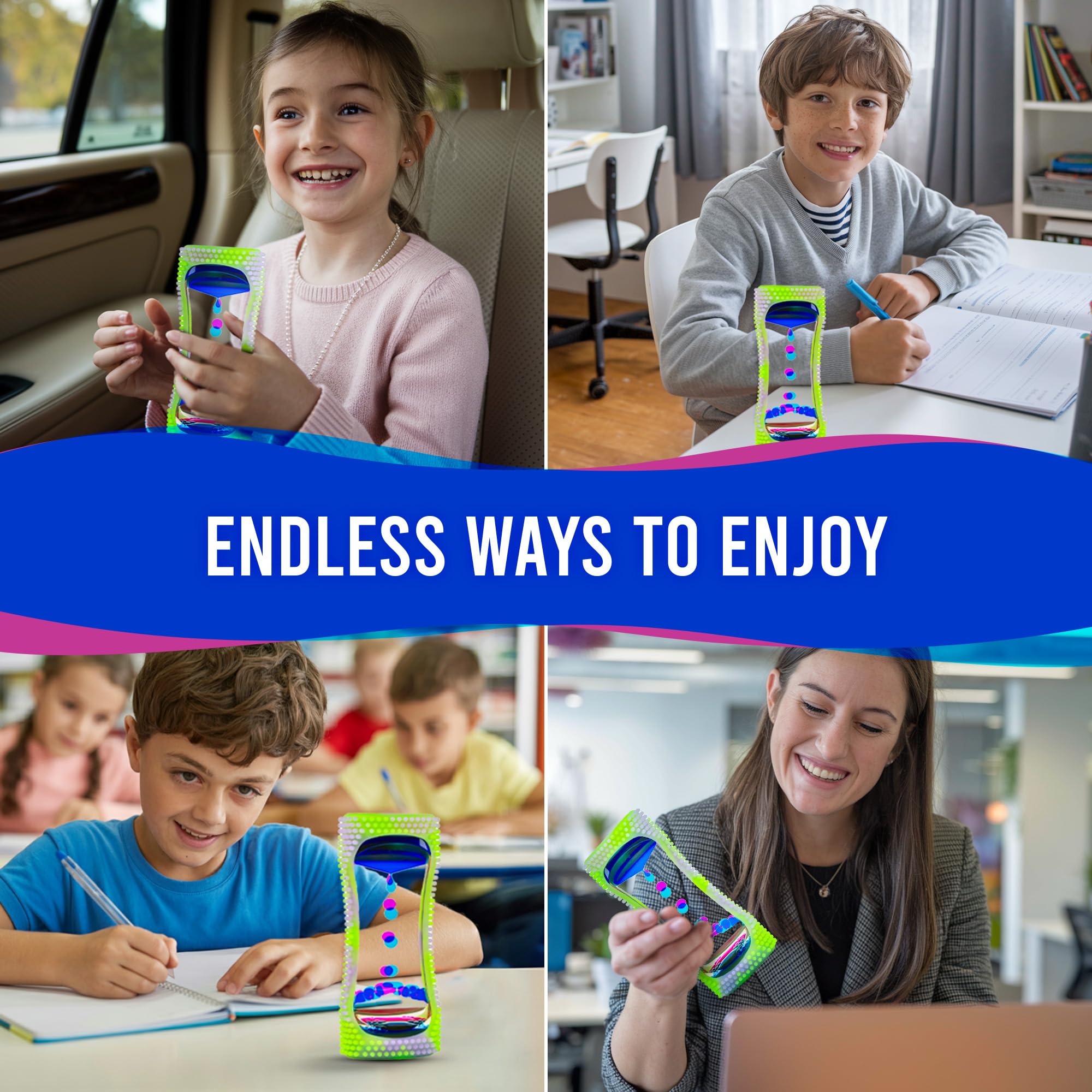 BUNMO Liquid Motion Bubbler Sensory Toys - Sensory Stocking Stuffers for Kids - Rainbow and Liquid Motion Bubbler Sensory Toys - Sensory Stocking Stuffers for Kids - Glow in The Dark