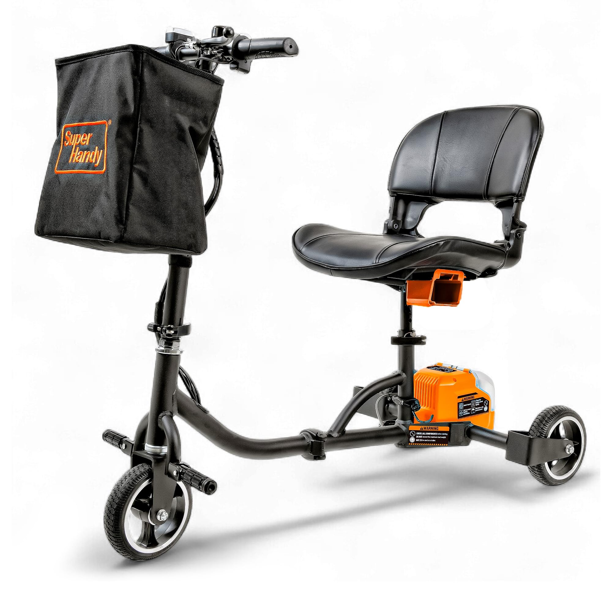 SuperHandy Passport Mobility Scooter for Adults - Foldable, 3 Wheel, Airline Travel Friendly - 6.5 Mile Range, 48V 2Ah Li-Ion Swappable Battery System (1 Li-Ion Battery)