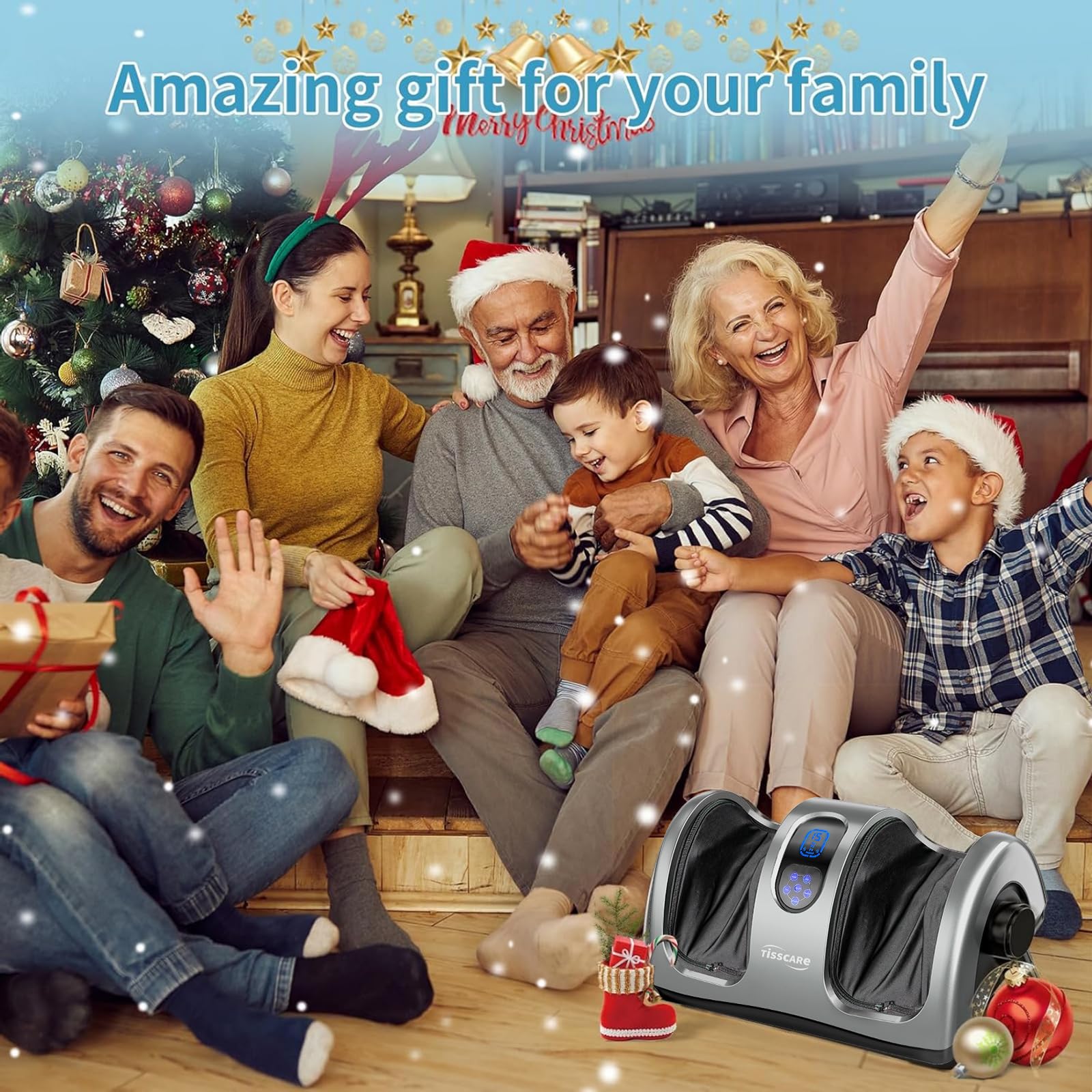 TISSCARE Shiatsu Foot Massager with Heat: FSA HSA Eligible Foot Massager for Neuropathy, Plantar Fasciitis and Pain Relief-Massage Feet/Leg/Calf/Ankle at Home/Office, Gifts for Women and Men
