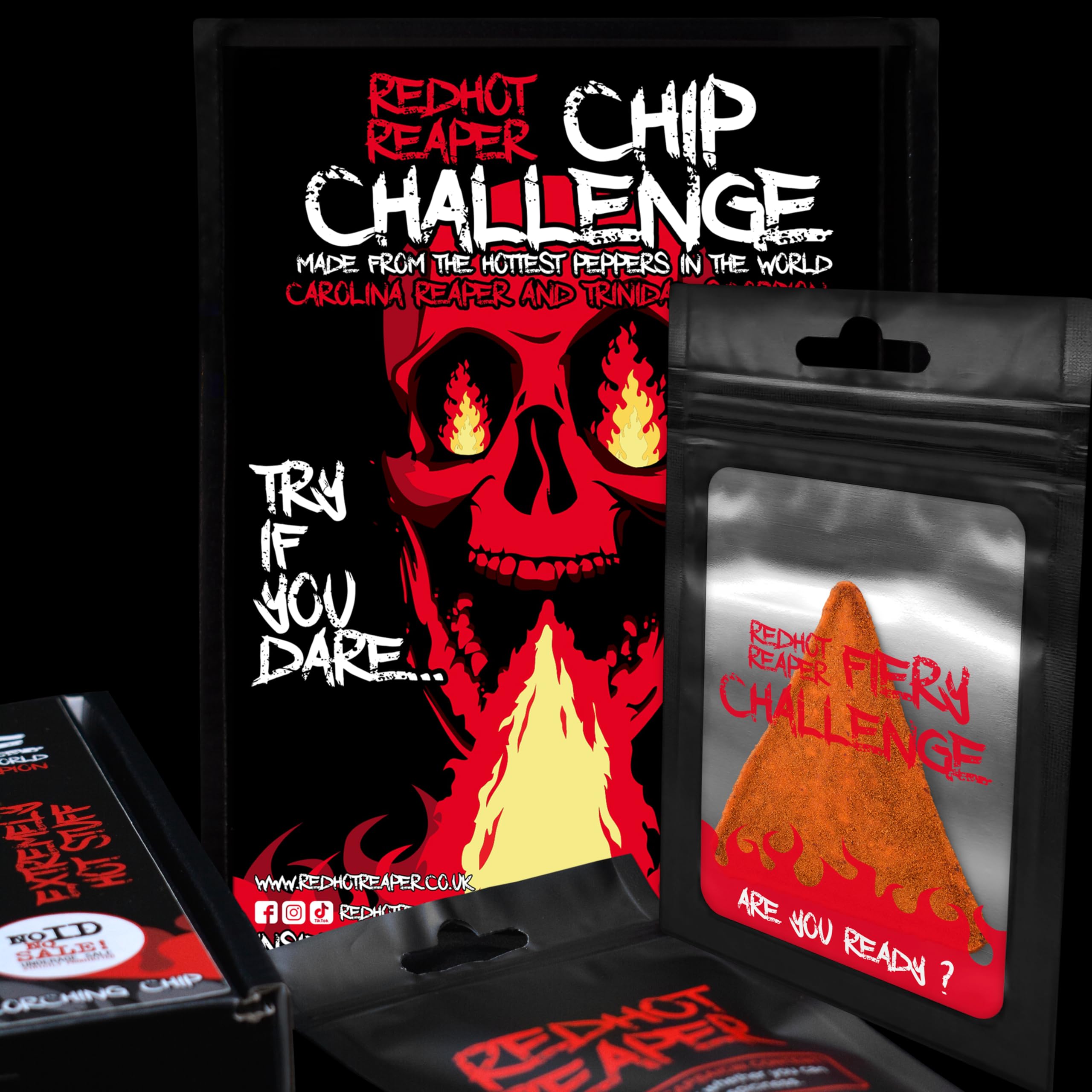 Red Hot Reaper – (2 pack) Chip Challenge Hottest Snack – Carolina Reaper Spicy Challenge - Super Spicy Hot Chip
