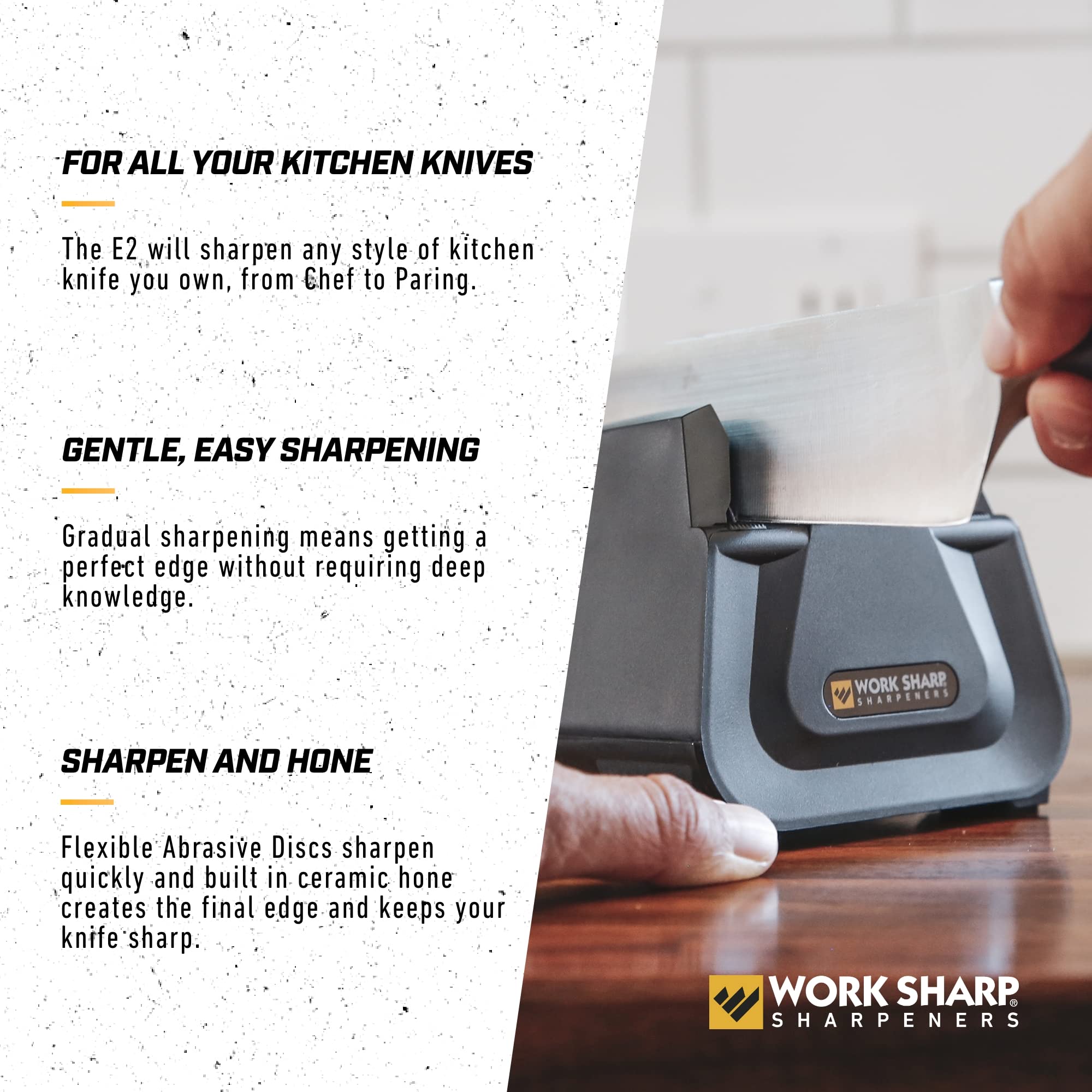 Work Sharp Electric Culinary E2 Kitchen Knife Sharpener - Professional Sharpening System - Serrated, Paring & Chef Knife Sharpener