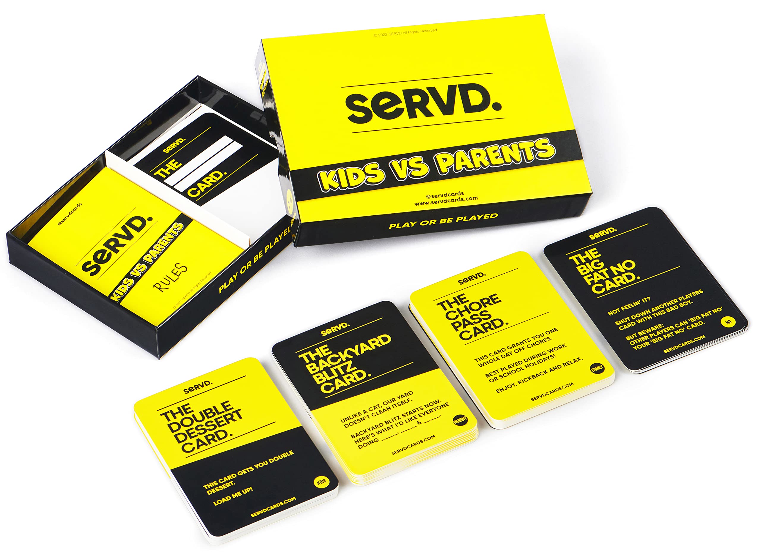 SERVD - Kids Vs Parents - The Hilarious Real-Life Family Card Game | The Ultimate Gift for Christmas, Birthday & Family Fun | Unique Family Strategy Game for Kids, Teens, Parents & Whole Family