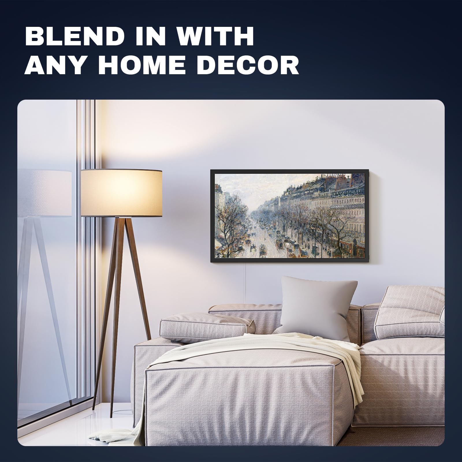 Arktronic 21.5 Inch Large Digital Picture Frame, 1920x1080 FHD IPS WiFi Electronic Photo Frame with Remote Control, 64GB Storage, Wall-Mountable, Instantly Share Photo/Video via Apps, Email, Black