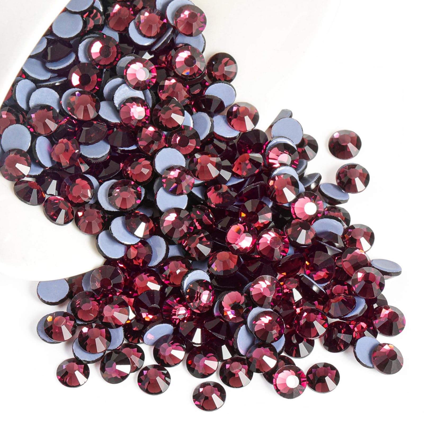 Beadsland Hotfix Rhinestones, 2880pcs Flatback Crystal Rhinestones for Crafts Clothes DIY Decorations, Amethyst, SS6, 1.9-2.1mm