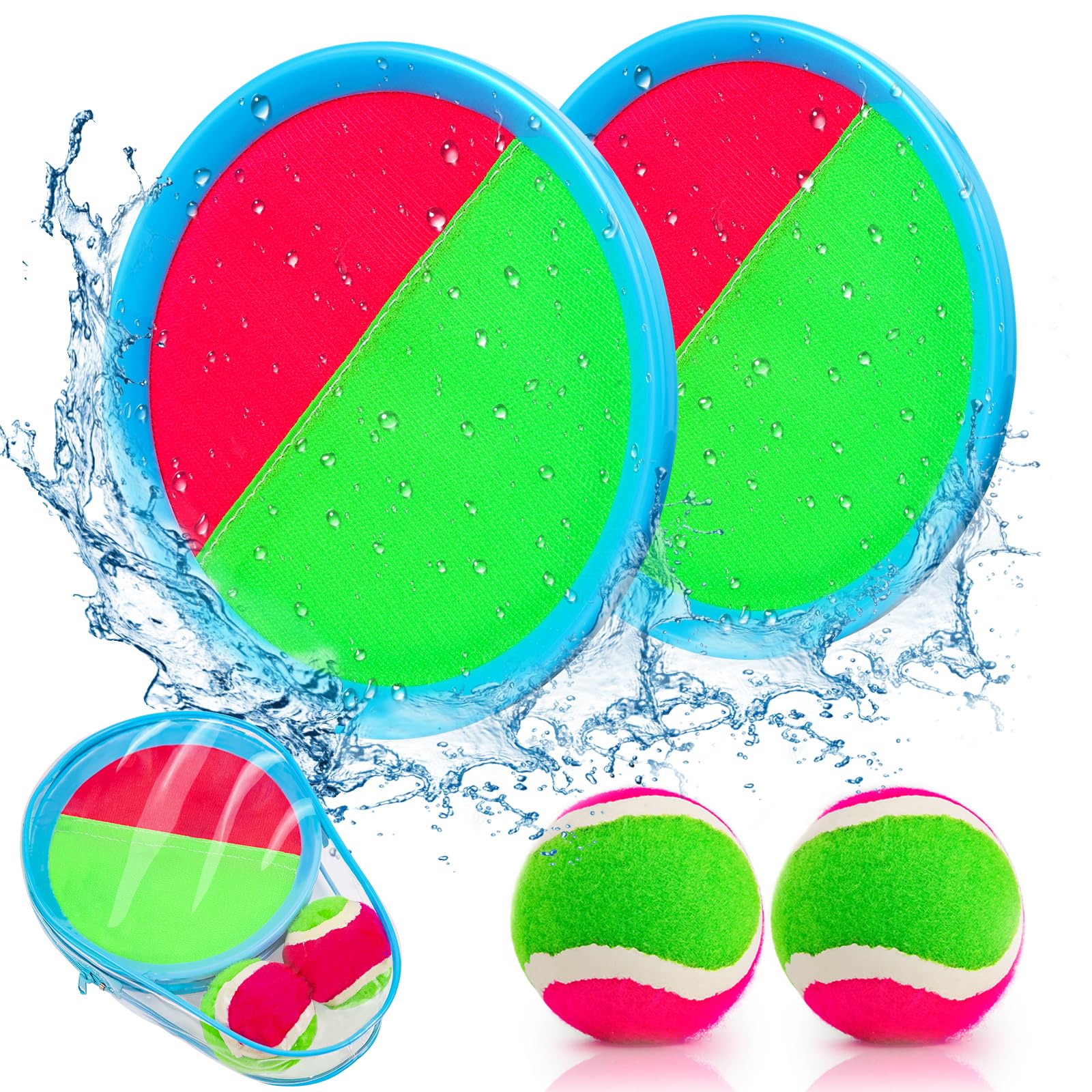 Toss and Catch Ball Set Kids Toys Outdoor Toys Beach Toys Pool Toys Ball Catch Sets Classic Outdoor Games Beach Games Yard Games for 3 4 5 6 7 8 9 10 Year Old Boys Girls Gifts Sports Equipment