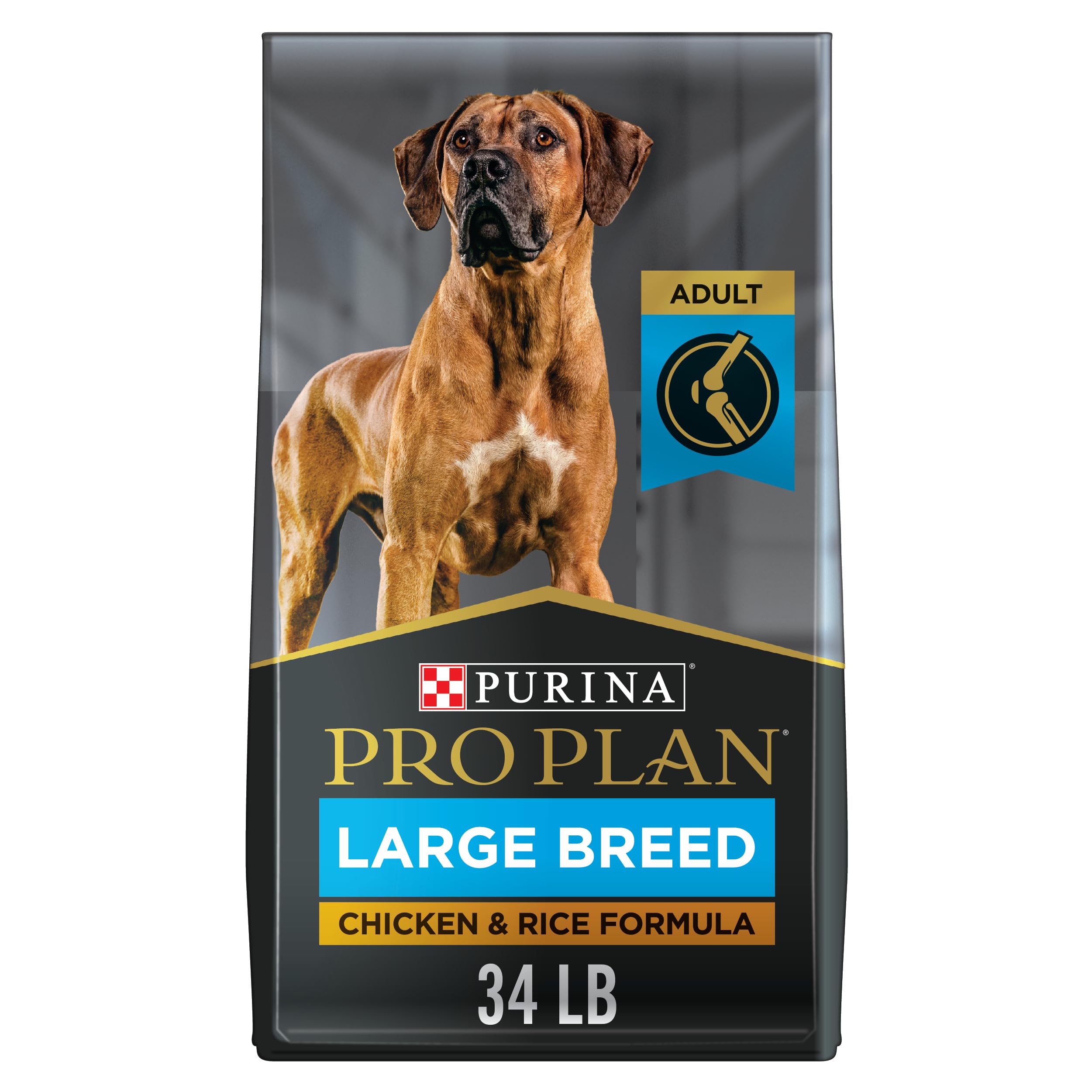 Purina Pro Plan High Protein, Digestive Health Large Breed Dog Food Dry, Chicken and Rice Formula - 34 lb. Bag