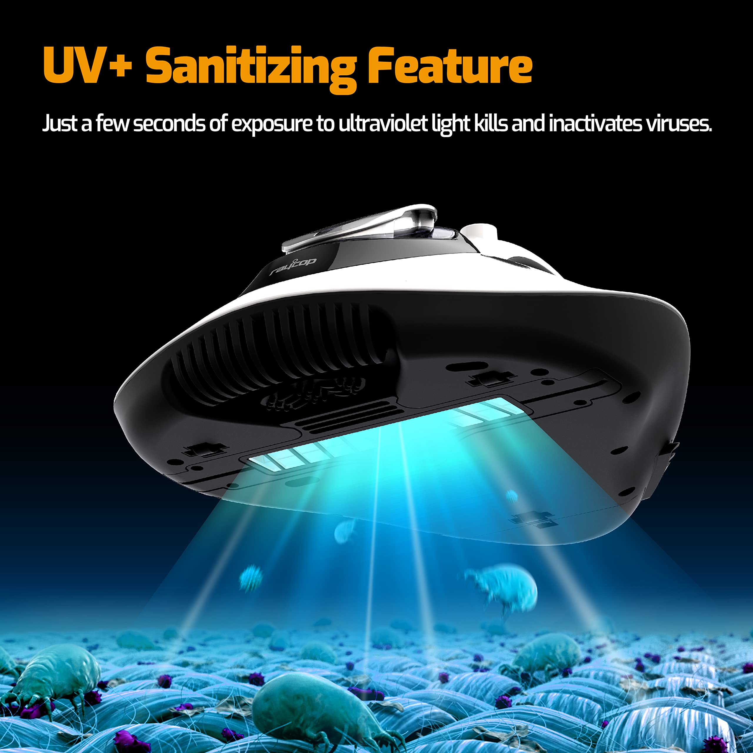 RAYCOP LITE UV Sanitizing HEPA Allergen Vacuum Effectively Removes Dust Mite Matters, Bacteria, Viruses and Pollen