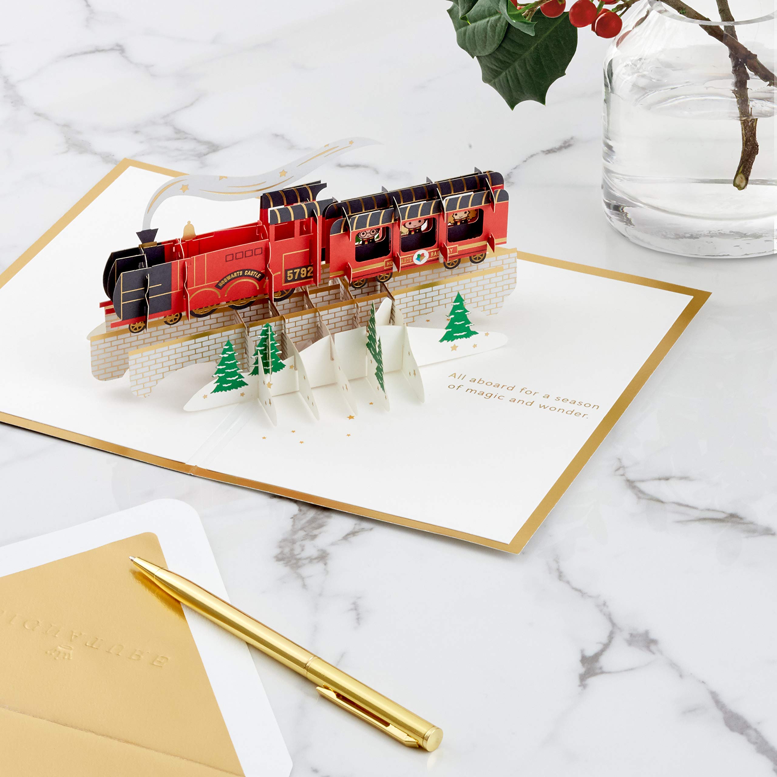 Hallmark Signature Paper Wonder Harry Potter Pop Up Holiday Card (Hogwarts Express)