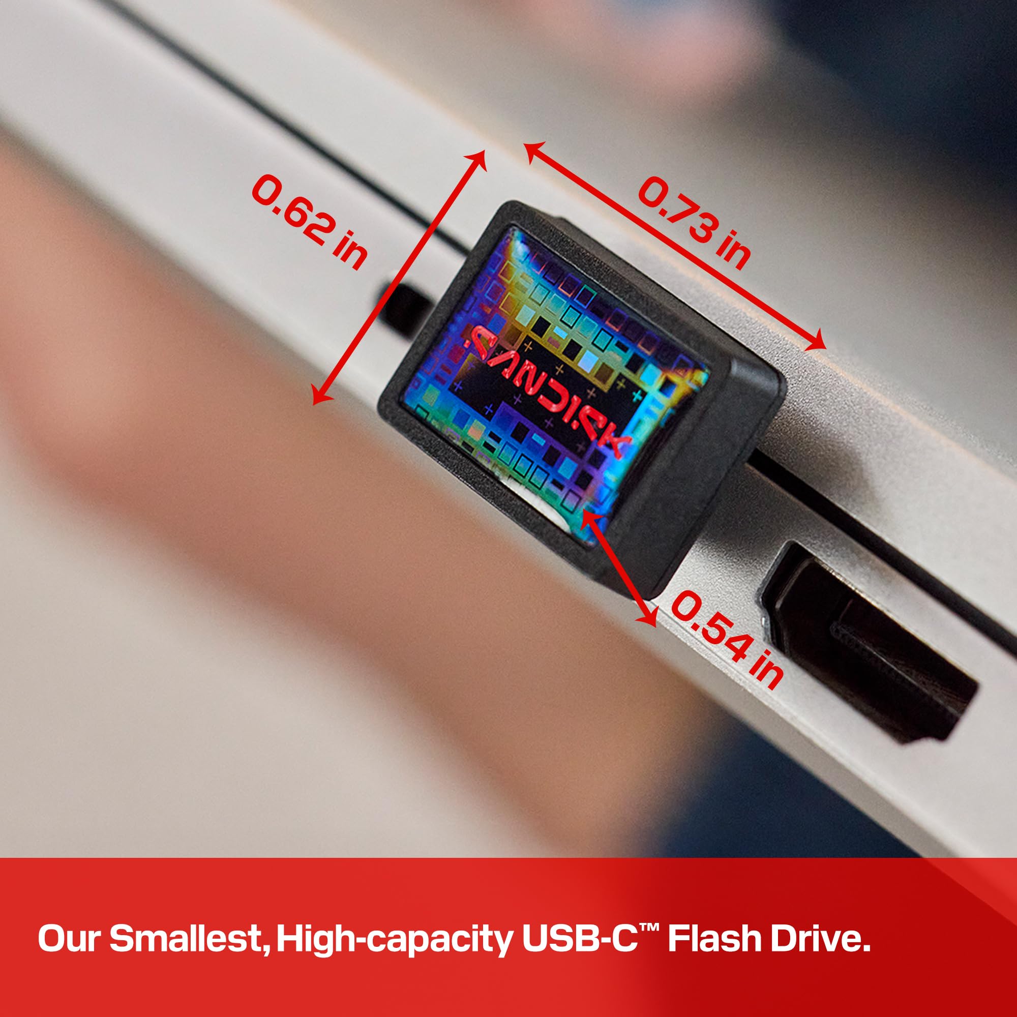 SANDISK 512GB Extreme Fit USB-C Flash Drive - Up to 400MB/s Read speeds, USB 3.2 Gen 1, USB Type-C - Plug-and-Stay Storage - Black - SDCZ530-512G-G46