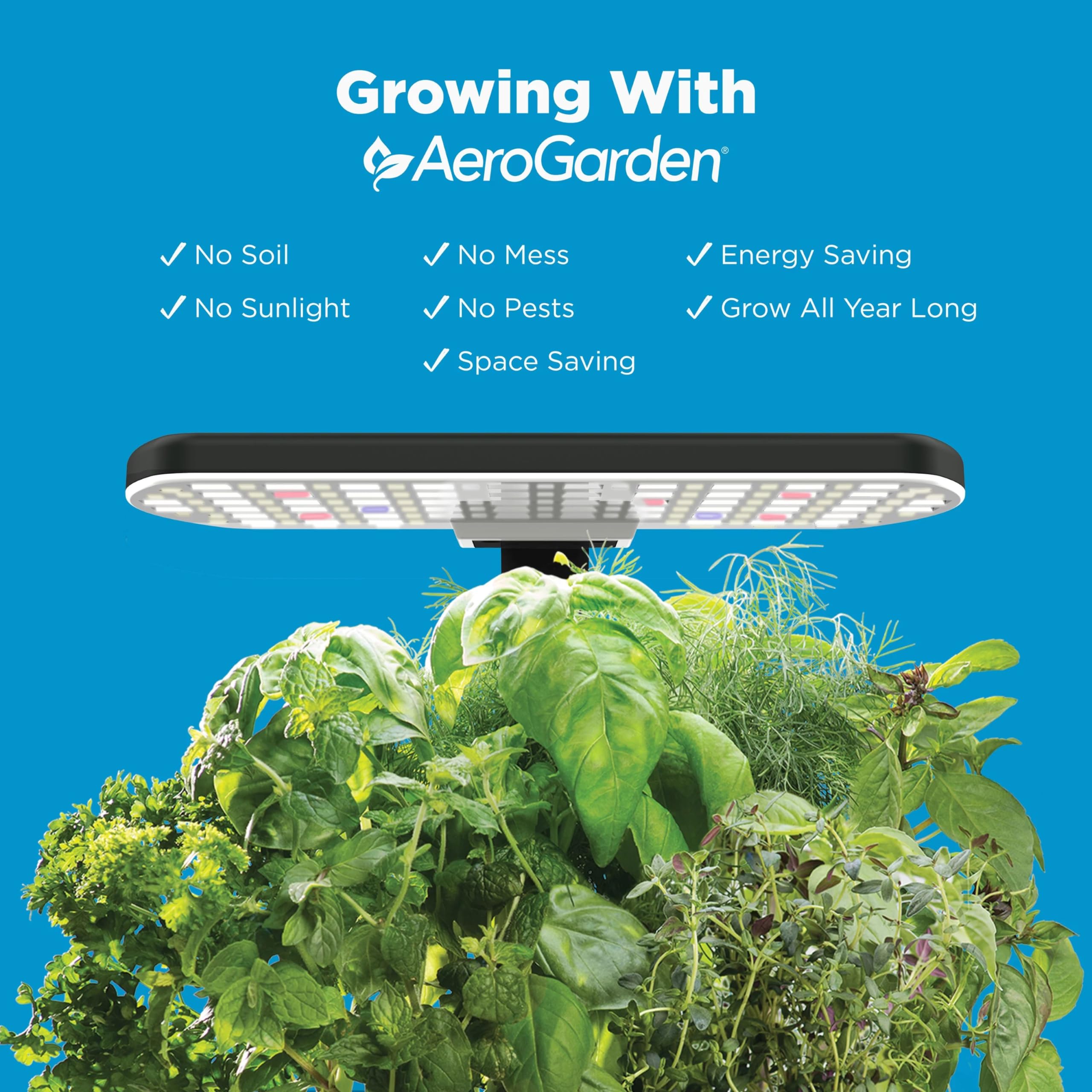 AeroGarden Harvest 2.0, Indoor Garden Hydroponic System with LED Grow Light, Holds up to 6 AeroGarden Pods, Cream