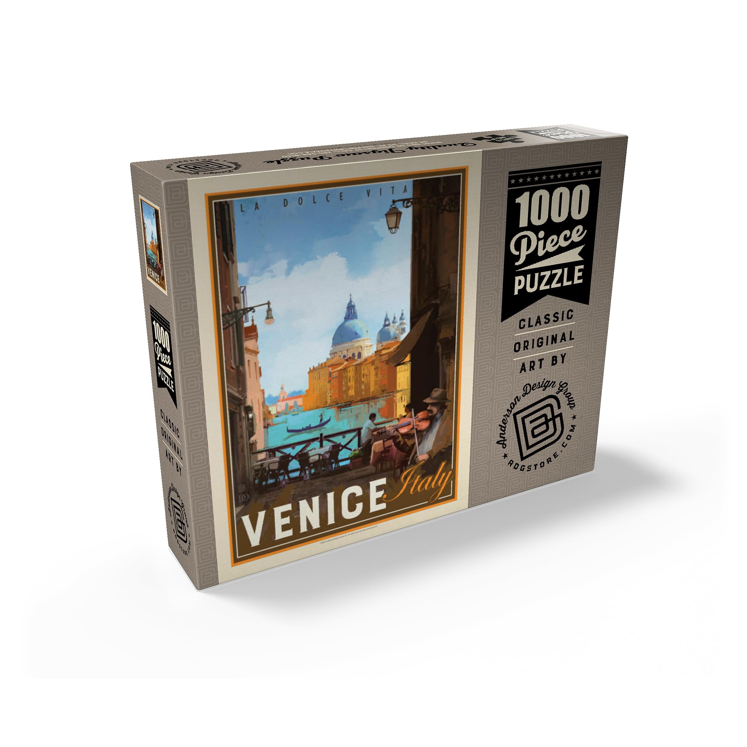 MyPuzzle Italy, Venice: La Dolce Vita, Vintage Poster - Premium 1000 Piece Jigsaw Puzzle for Adults