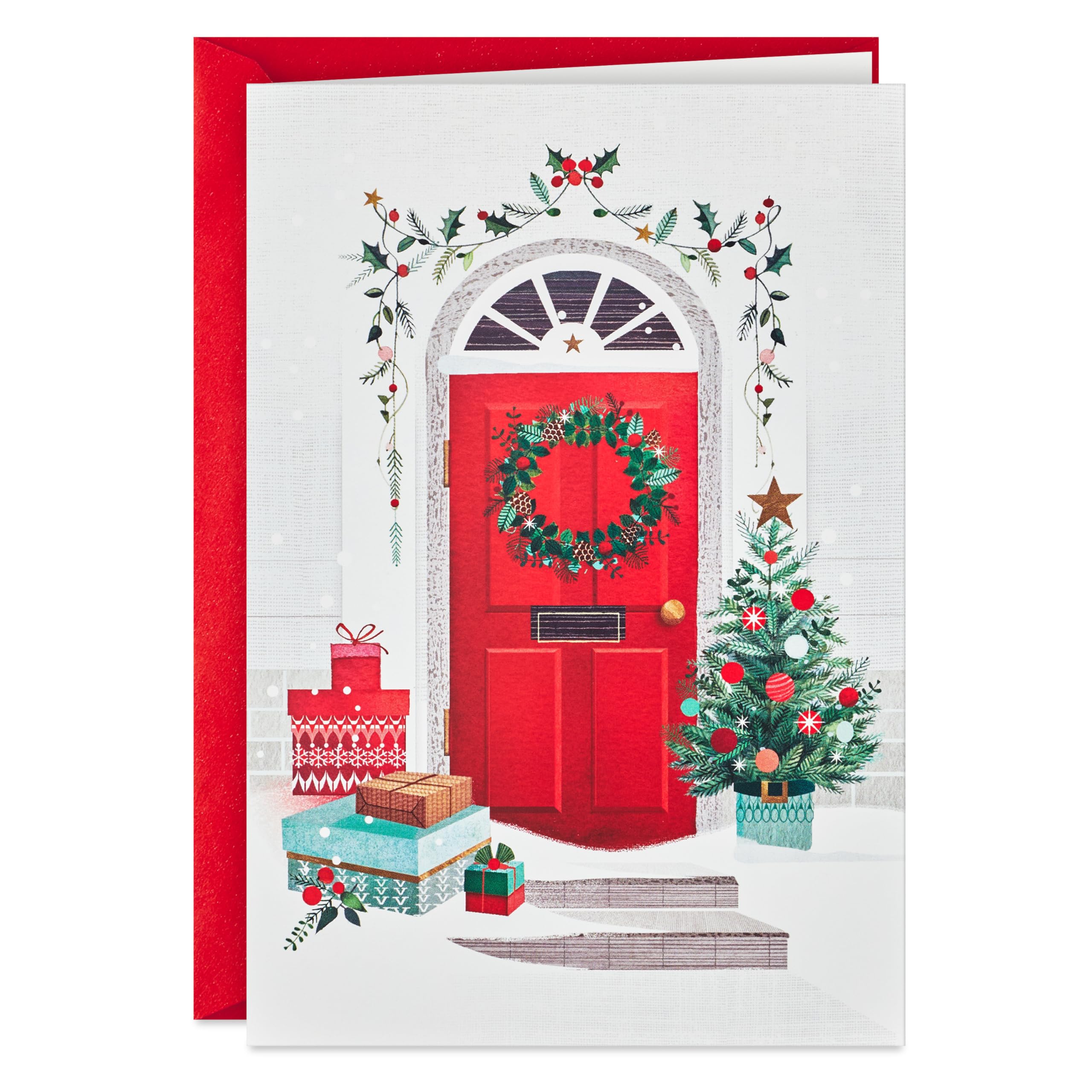 Hallmark Boxed Christmas Cards, Delivering Joy (40 Cards and 40 Envelopes) Red Front Door