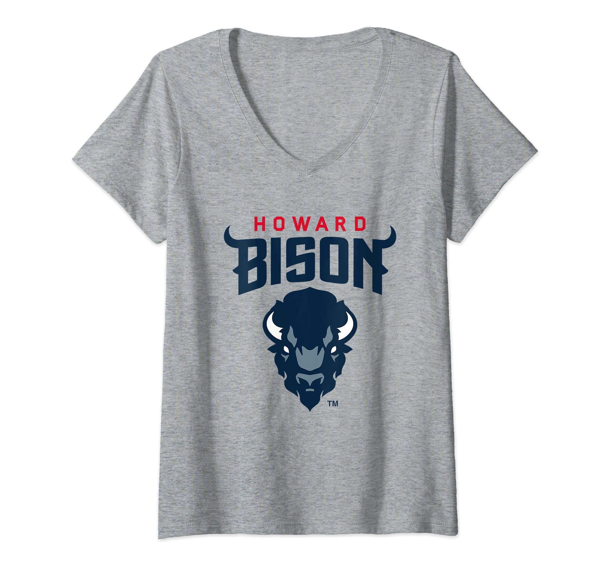 Womens Howard University Bison Icon Logo Officially Licensed V-Neck T-Shirt