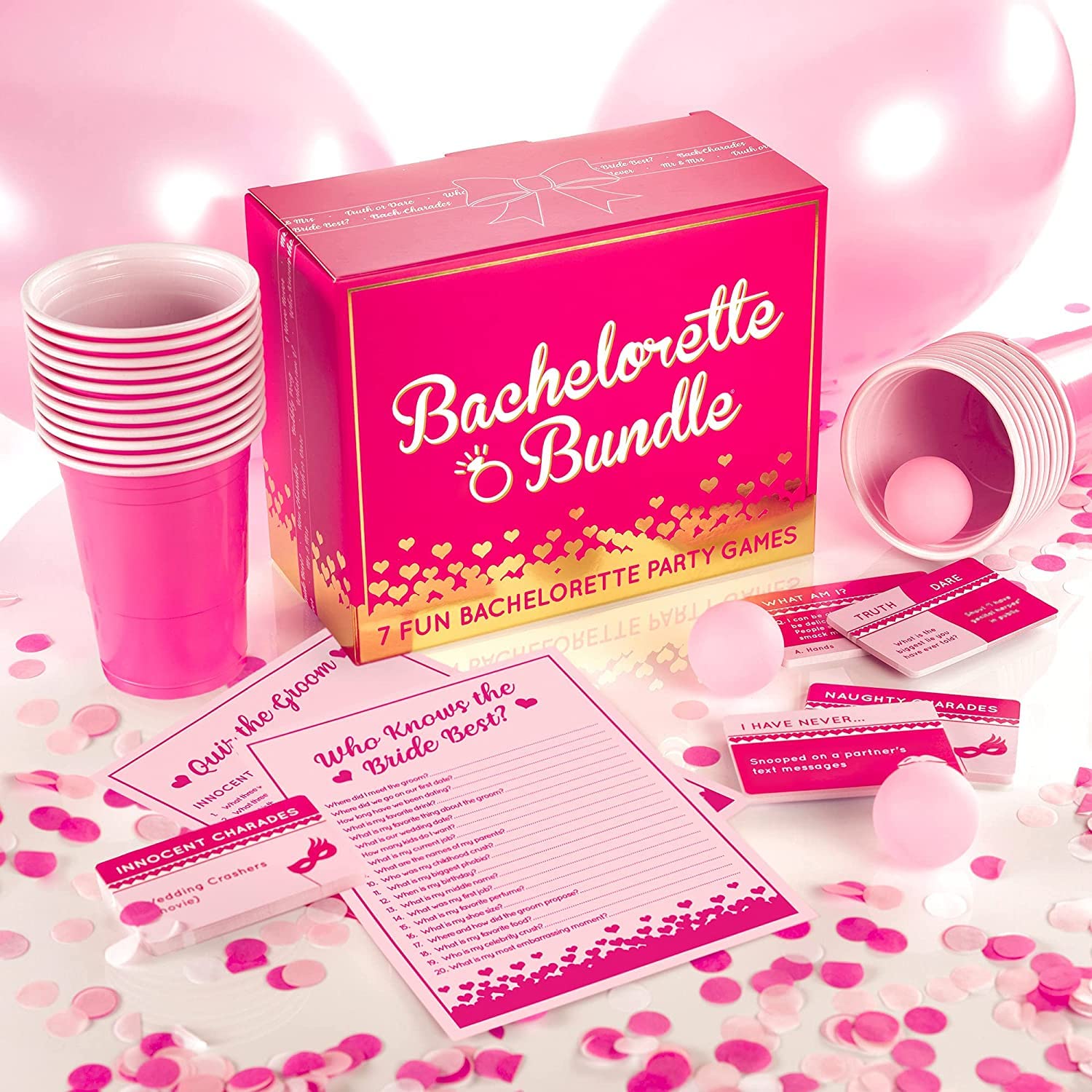 Gutter Games Bachelorette Bundle Game - Fun Bachelorette Party Games for Parties - Includes Clean and Twisted Games - Portable Bachelorette Party Game Bundle for Bride-to-Be