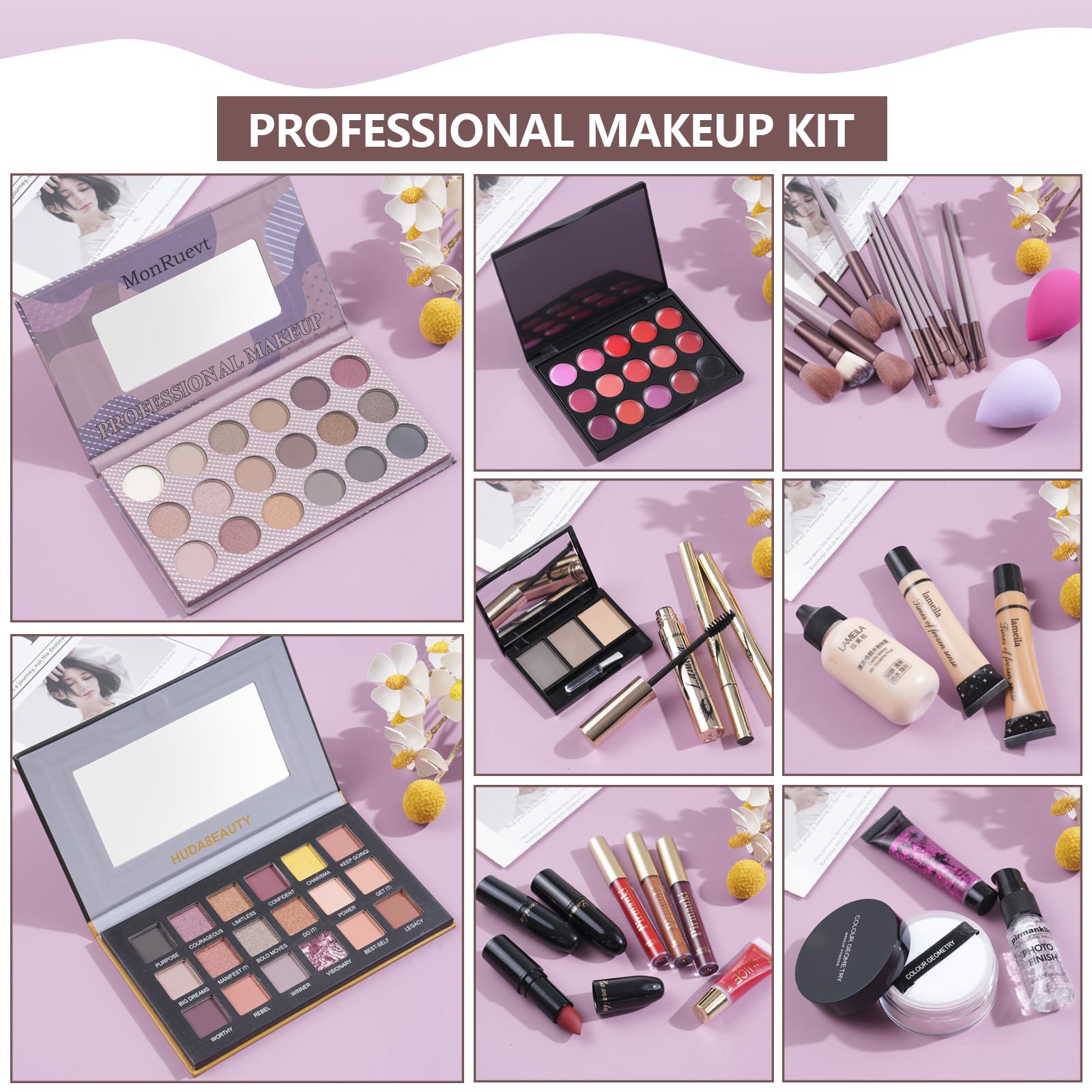 All in One Makeup Kit for Women Full Kit, Makeup Gift Set for Women & Girls, Travel Makeup Set, Professional Makeup Kit Includes Eyeshadow Lipstick Brow Pencil Eyeliner Brush Set Etc