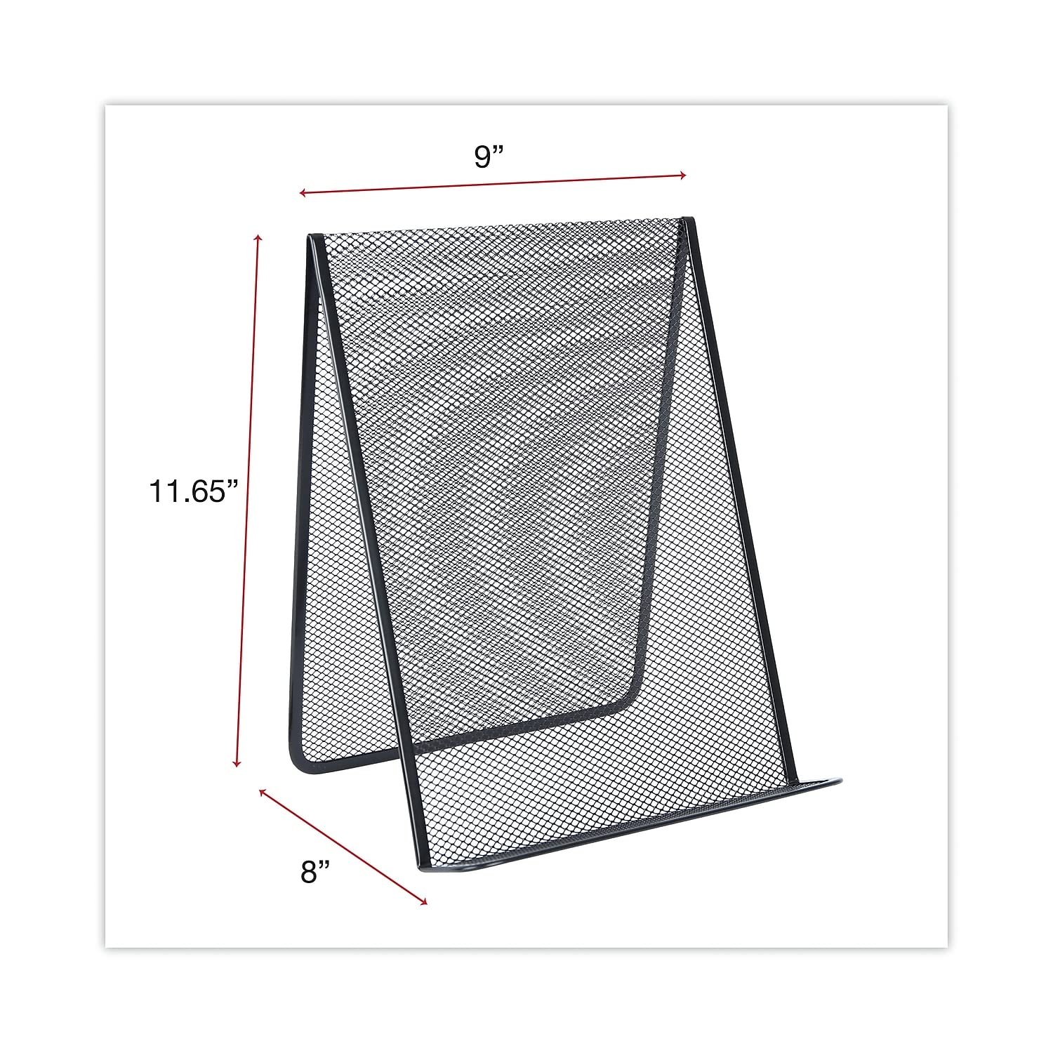 Universal UNV20027 9 in. x 8 in. x 11.63 in. Metal Mesh 35 Sheet Capacity Free Standing Document Holder - Black