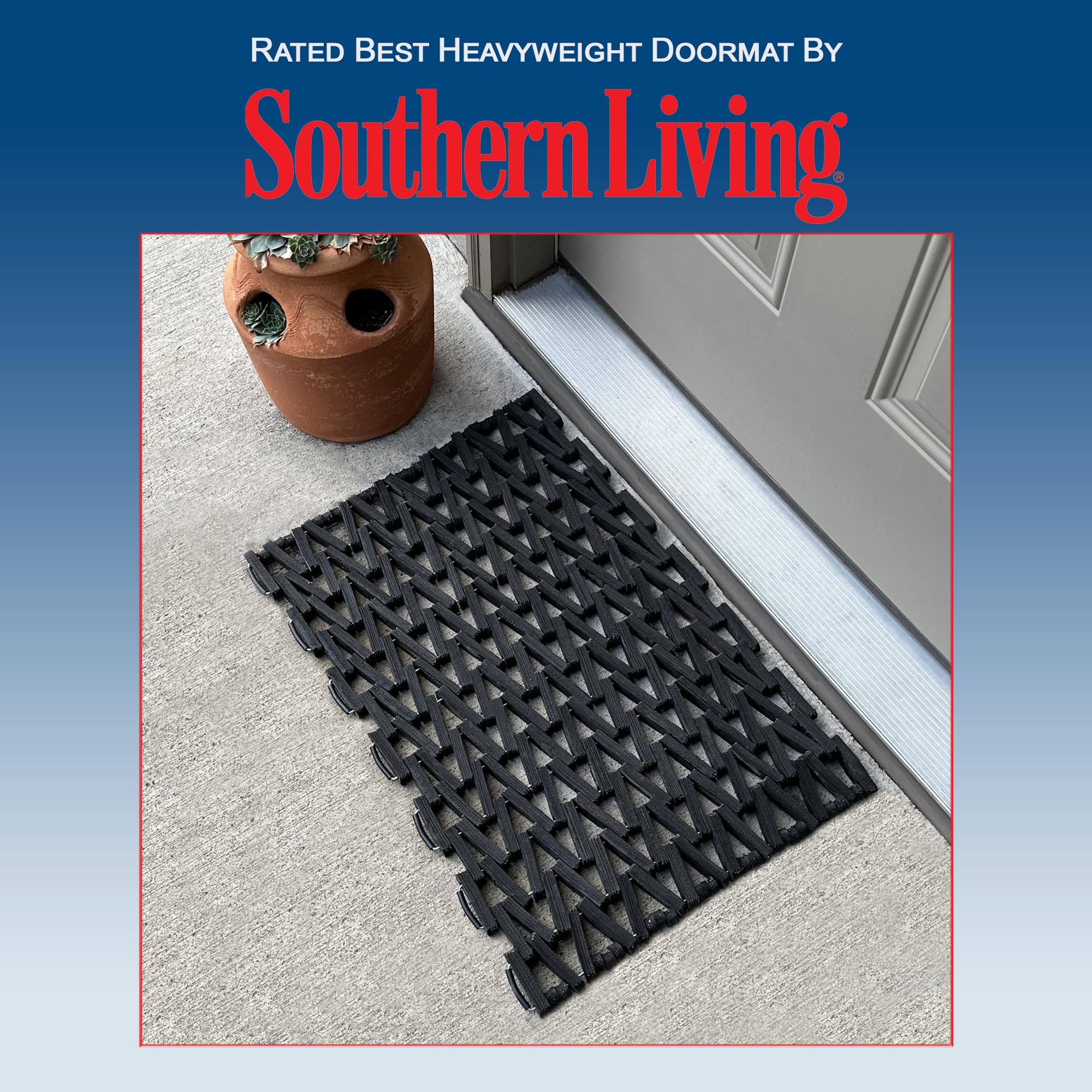 Durable Corporation-400S2436 Dura-Rug Recycled Fabric Tire-Link Outdoor Entrance Mat, 24" x 36",Black