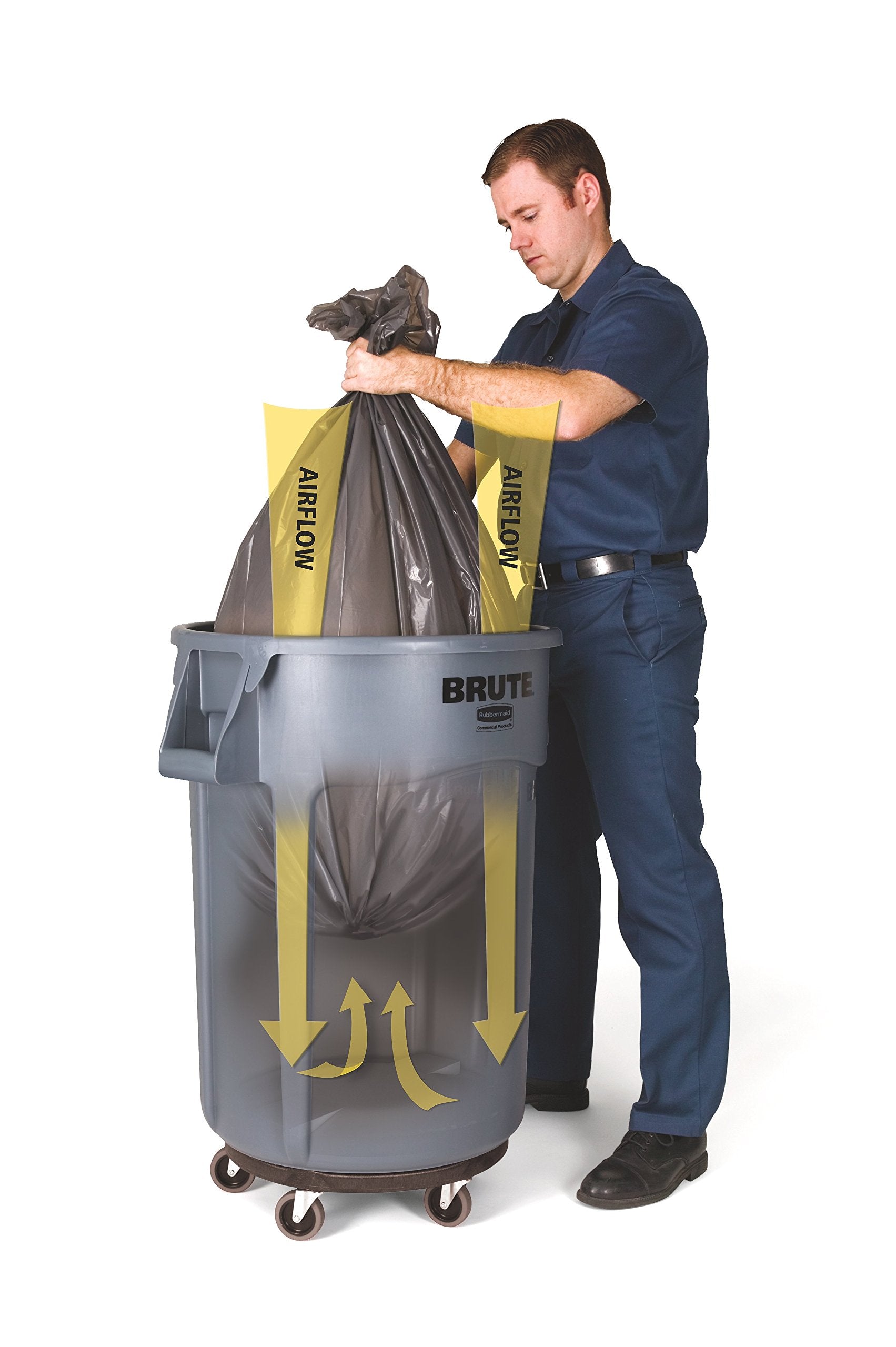 Rubbermaid 1867531EA Brute Round Containers, 32 gallon, Black