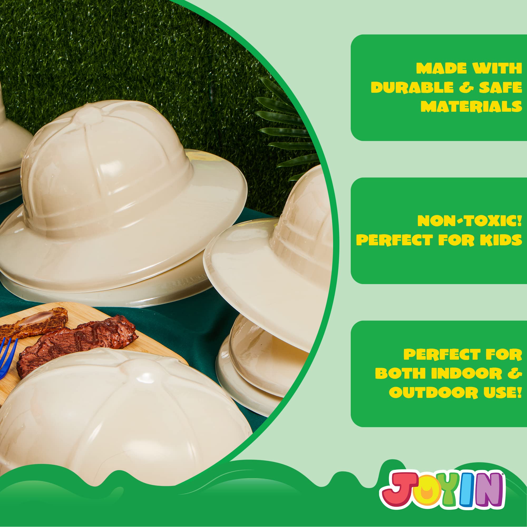 JOYIN 24 Pcs Safari Party Hats,Jungle Theme Animals Explorer Party Hat for Kids Dress Up, Themed Birthday Party and Safari Dress Up