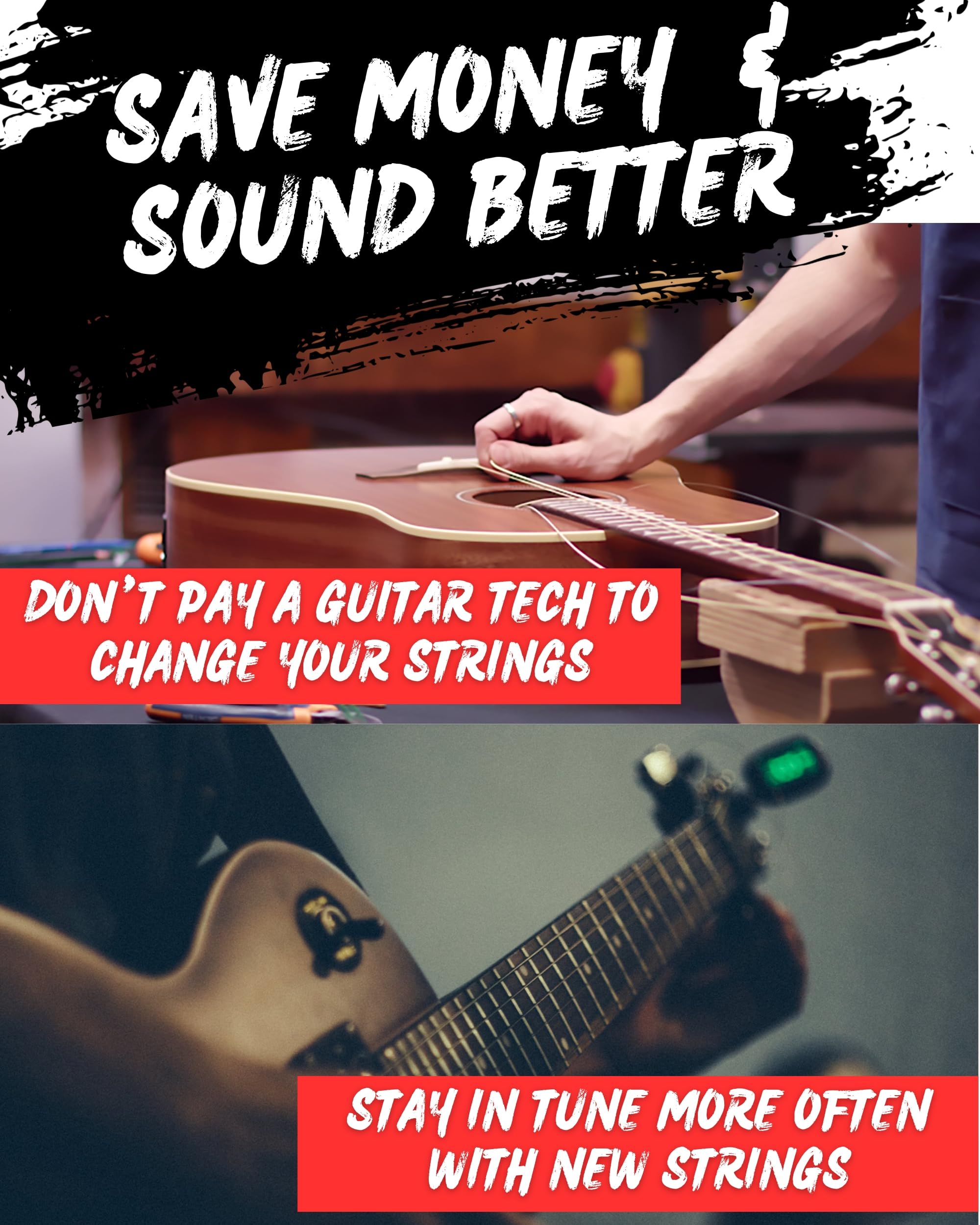 Guitar String Winder, String Cutter and Bridge Pin Puller - 3-in-1 Guitar Tool for Acoustic and Electric Guitars - Wind Guitar Strings Quickly - Cut Excess String Off - Pull Pins Out Easily