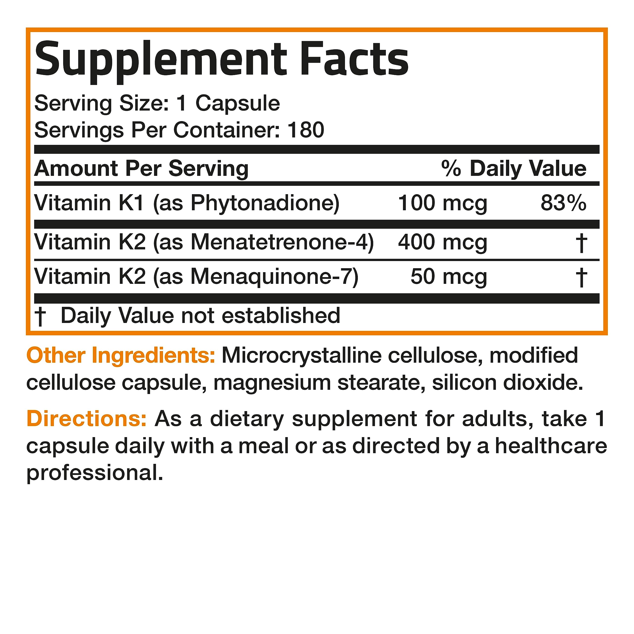 Vitamin K Triple Play (Vitamin K2 MK7 / Vitamin K2 MK4 / Vitamin K1) Full Spectrum Complex Vitamin K Supplement, 180 Capsules